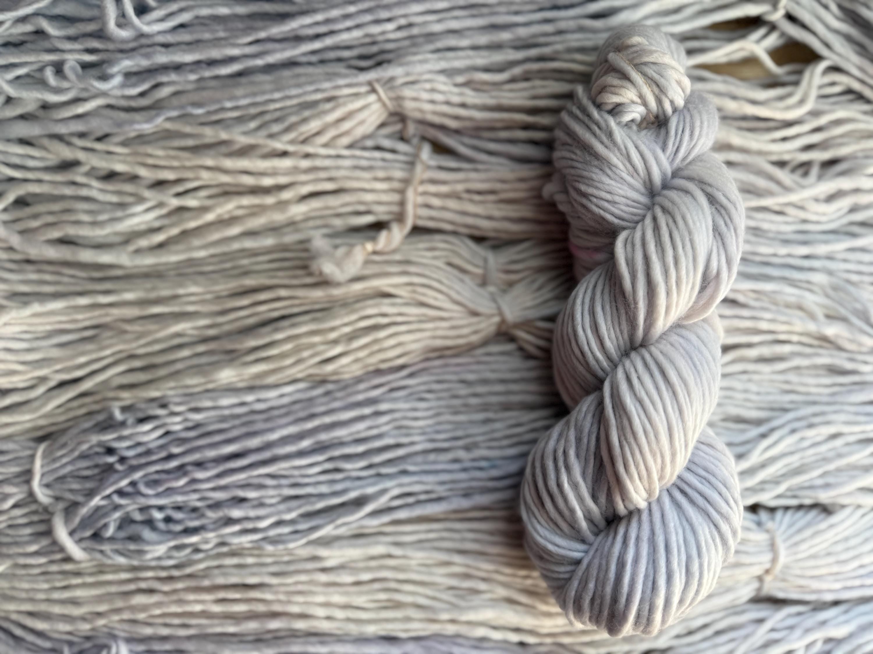 Morning frost bulky hand dyed bulky merino wool, 109 yard, 5 weight, semi solid, multicolor, indie dye, superwash