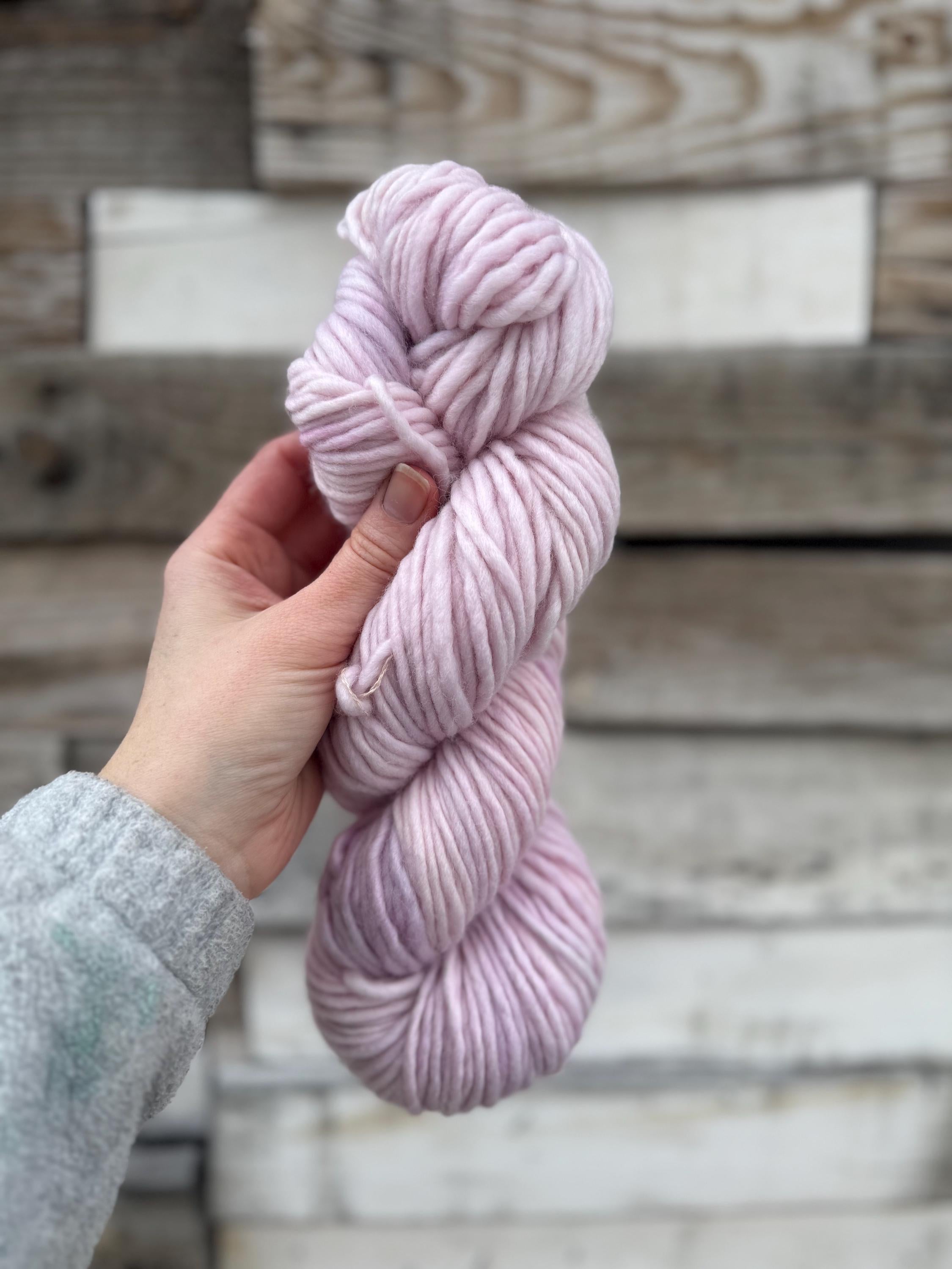 Sugar plum bulky hand dyed bulky merino wool, 109 yard, 5 weight, semi solid, multicolor, indie dye, superwash
