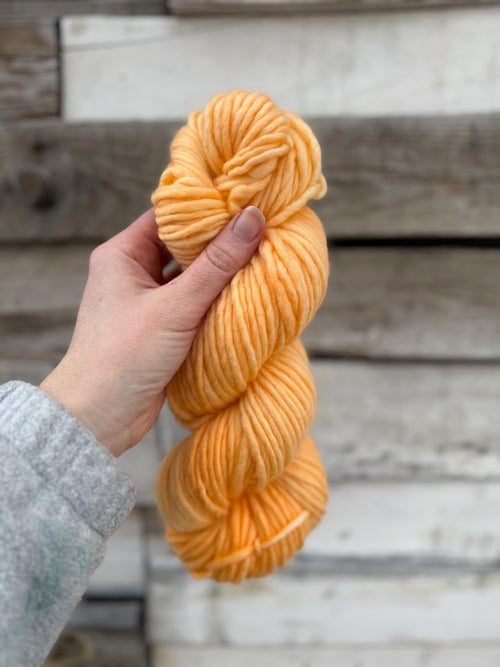 Apricot cream bulky hand dyed bulky merino wool, 109 yard, 5 weight, semi solid, multicolor, indie dye, superwash