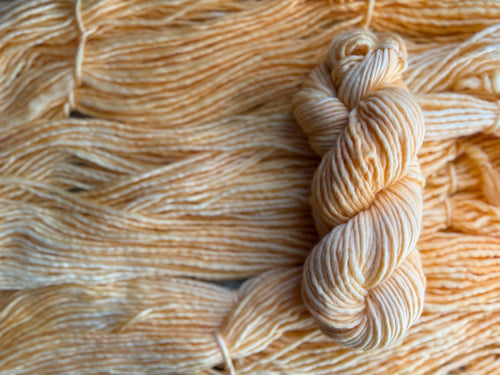 Apricot cream bulky hand dyed bulky merino wool, 109 yard, 5 weight, semi solid, multicolor, indie dye, superwash