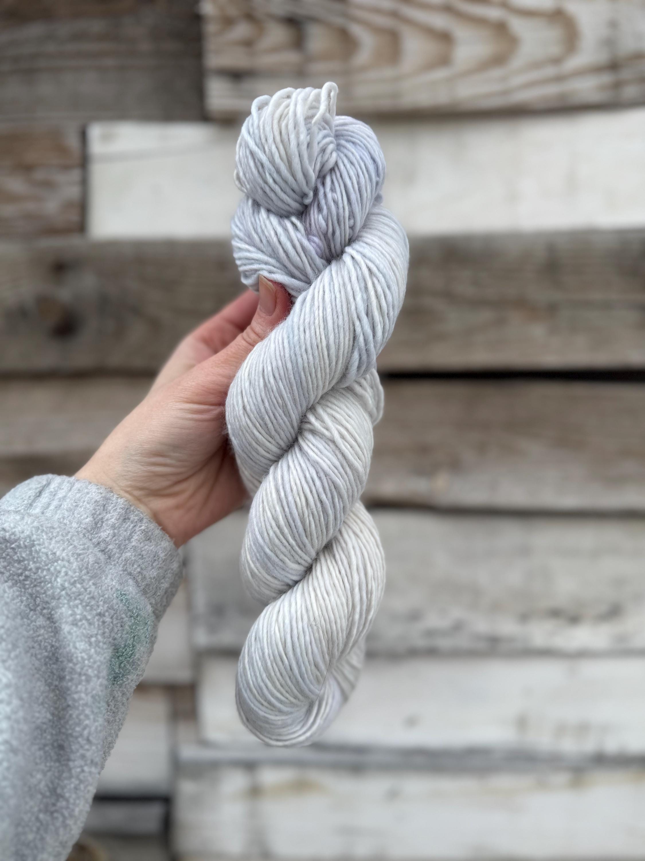 Morning frost hand dyed (worsted/aran) merino wool, superwash yarn, hank of yarn , for knit crochet