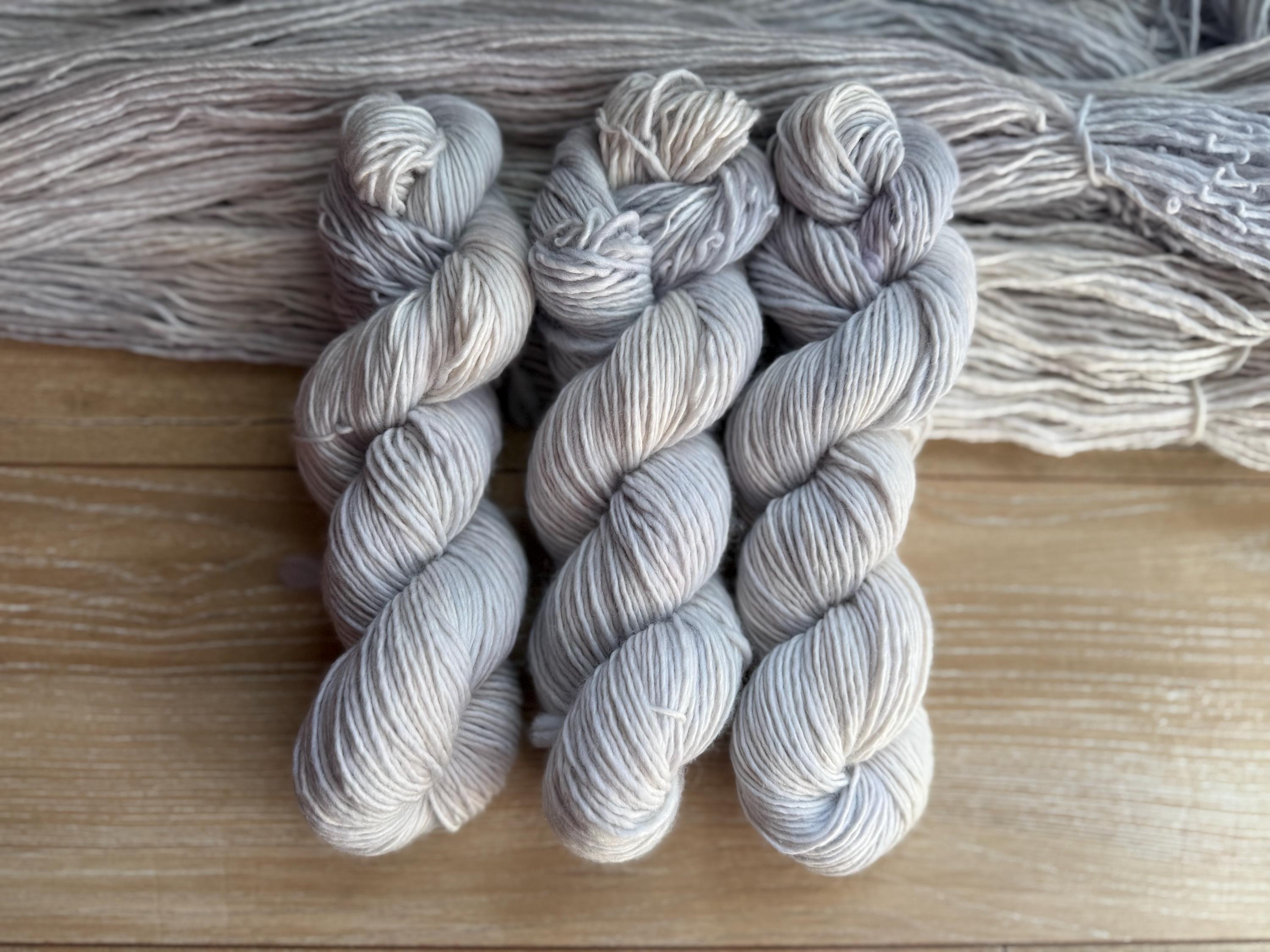 Morning frost hand dyed (worsted/aran) merino wool, superwash yarn, hank of yarn , for knit crochet