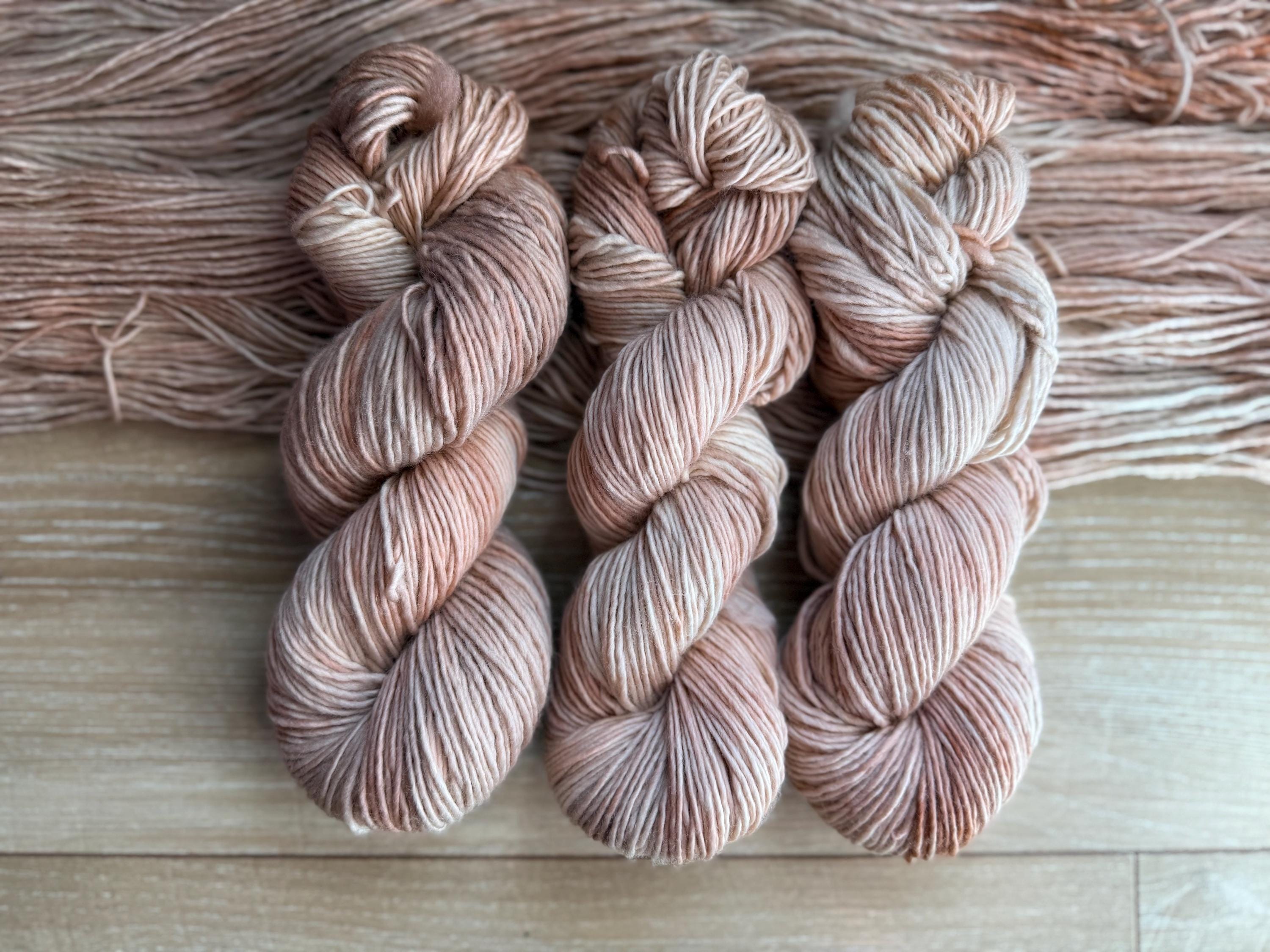 Cashmere fog hand dyed (worsted/aran) merino wool, superwash yarn, hank of yarn , for knit crochet