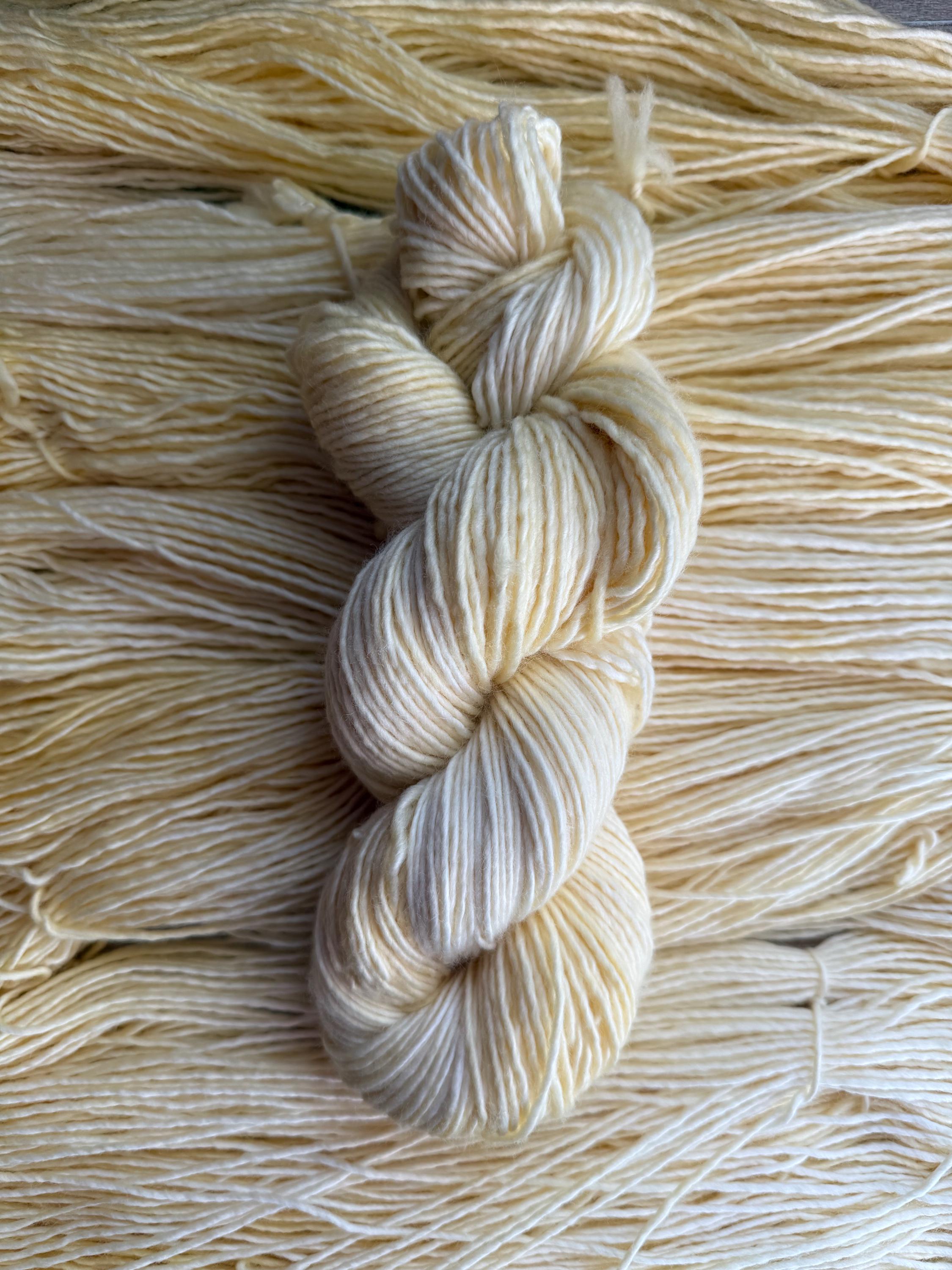 Buttercream hand dyed (worsted/aran) merino wool, superwash yarn, hank of yarn , for knit crochet