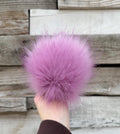 Orchid Pom, faux fur for knit and crochet beanies, small medium large, vegan fur mini, purple pink
