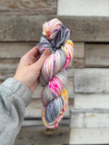 Neon smoke bulky hand dyed bulky merino wool, 109 yard, 5 weight, semi solid, multicolor, indie dye, superwash