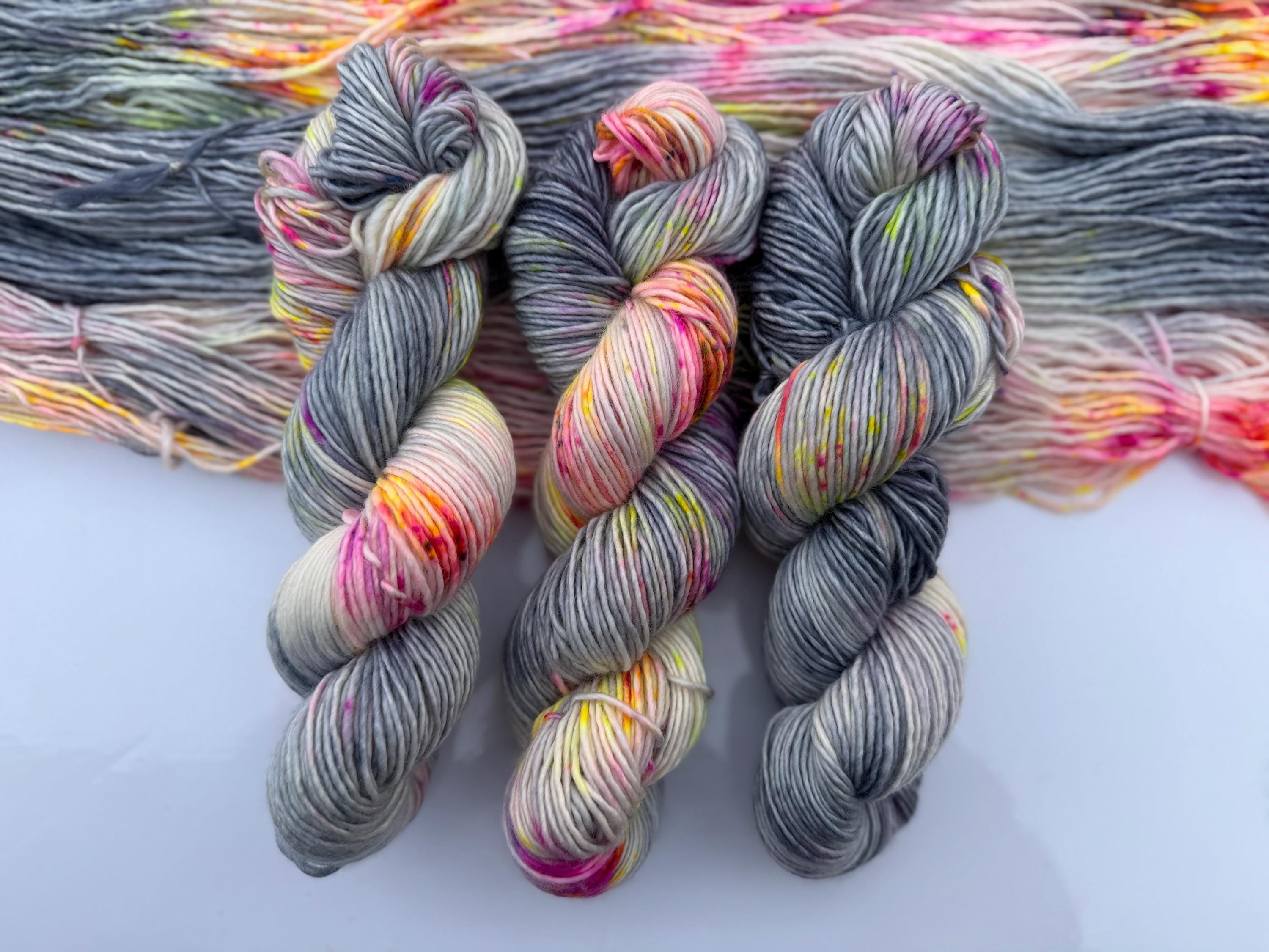 Morning frost hand dyed (worsted/aran) merino wool, superwash yarn, hank of yarn , for knit crochet