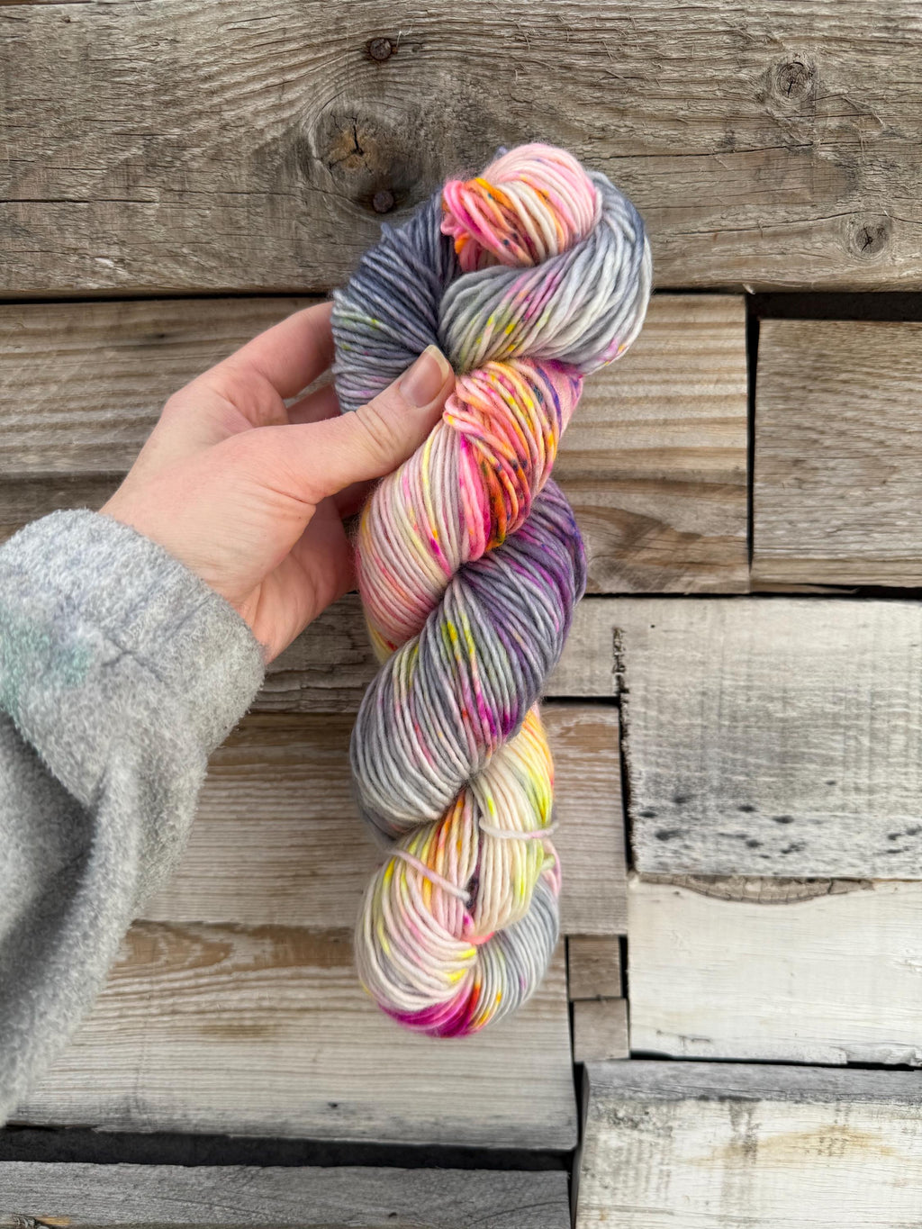 Morning frost hand dyed (worsted/aran) merino wool, superwash yarn, hank of yarn , for knit crochet