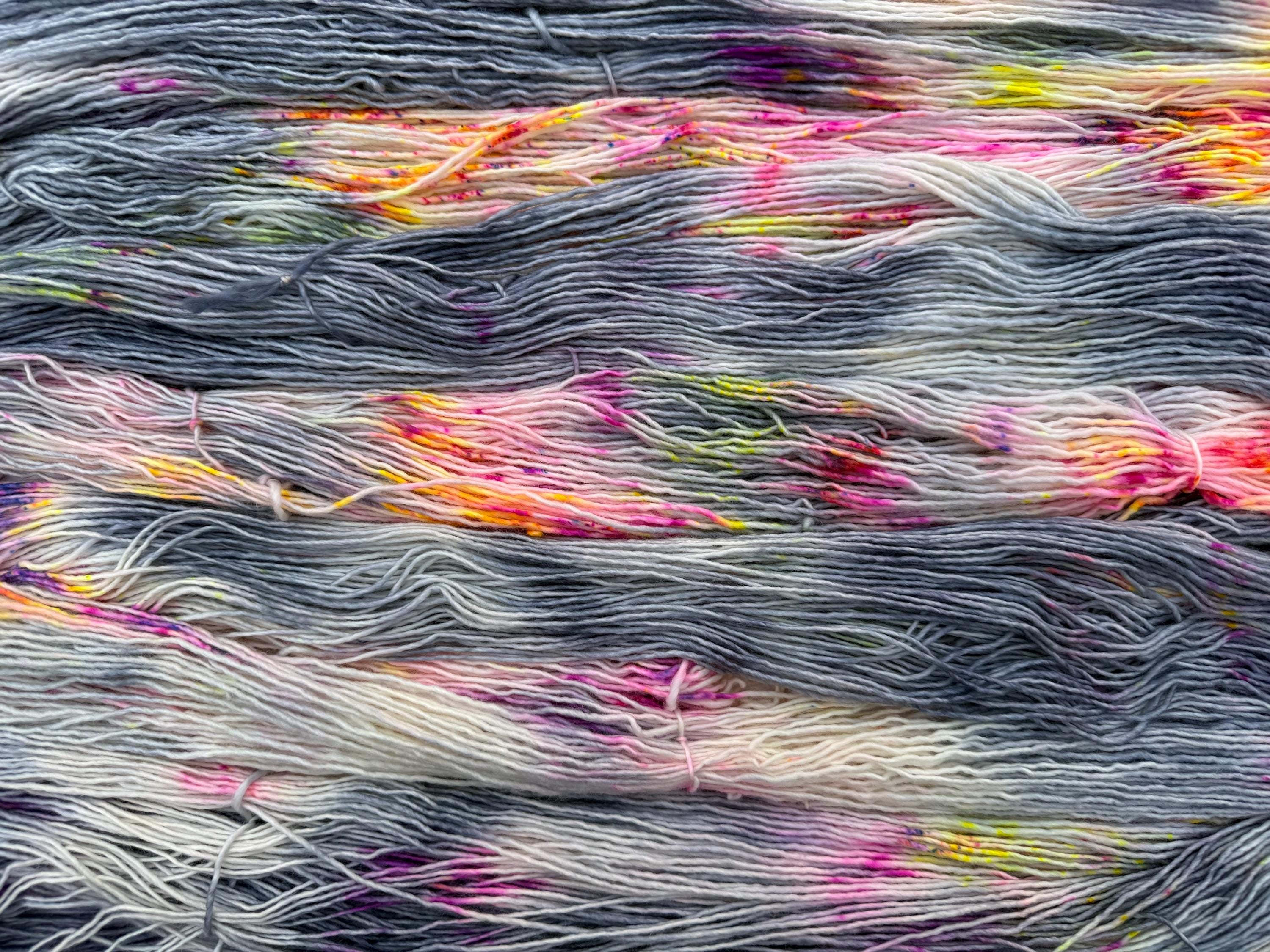 Morning frost hand dyed (worsted/aran) merino wool, superwash yarn, hank of yarn , for knit crochet
