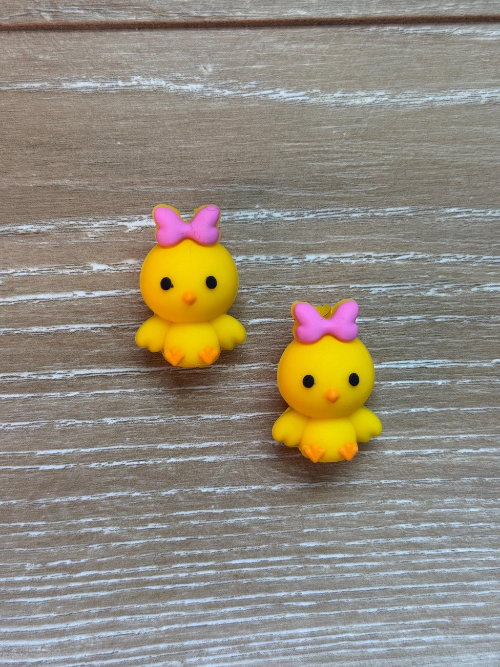 Needle stoppers, stitch stoppers for knitting needles, Easter chick chicken