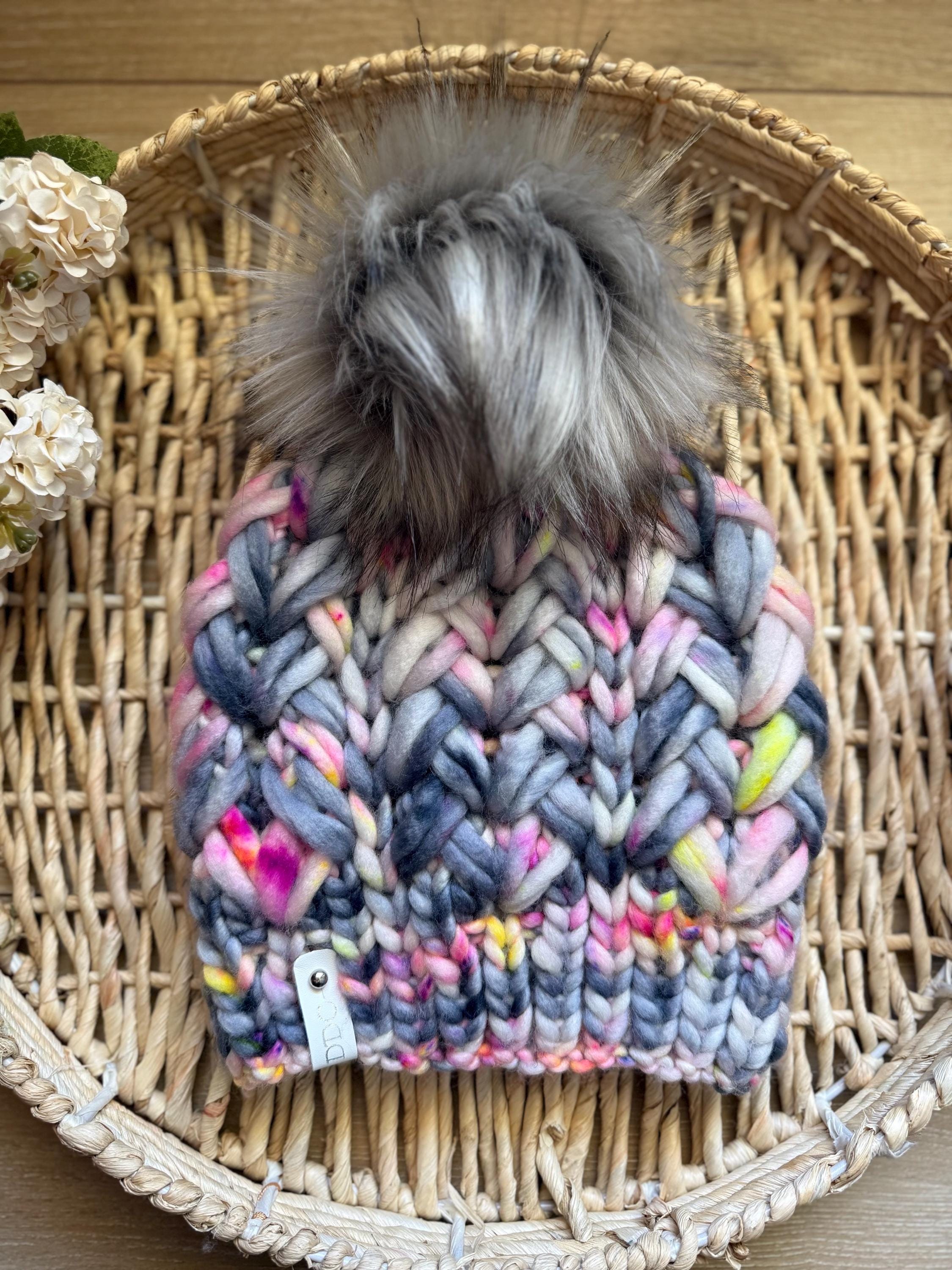 Neon smoke Suspire beanie multi color Knit luxury beanie, adult beanie, hat, winter toque, merino wool, adult medium for her, handmade, gift