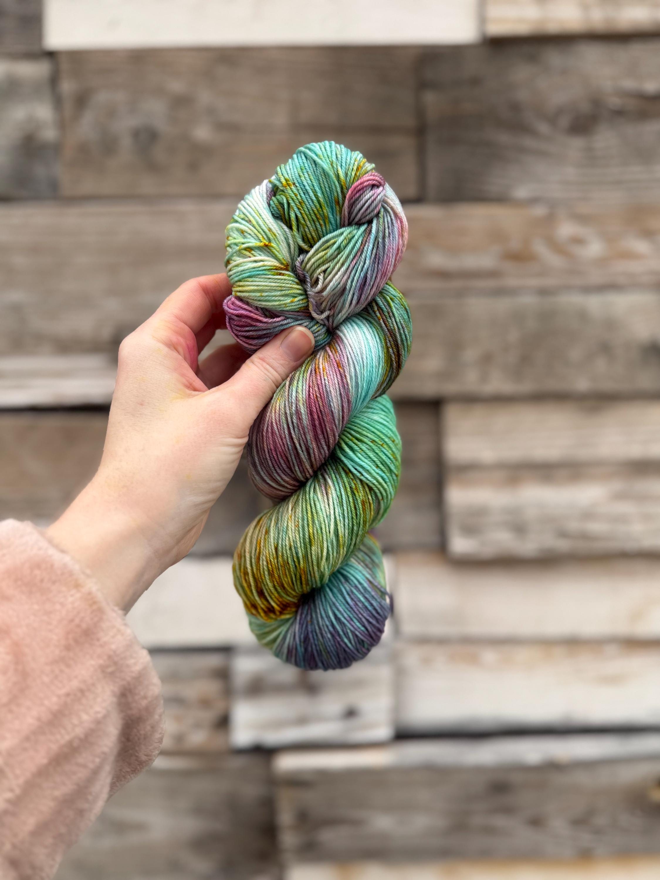 Peacock hand dyed Sock/Fingering merino wool nylon blend superwash yarn, hank of yarn , for knit crochet, 4 ply