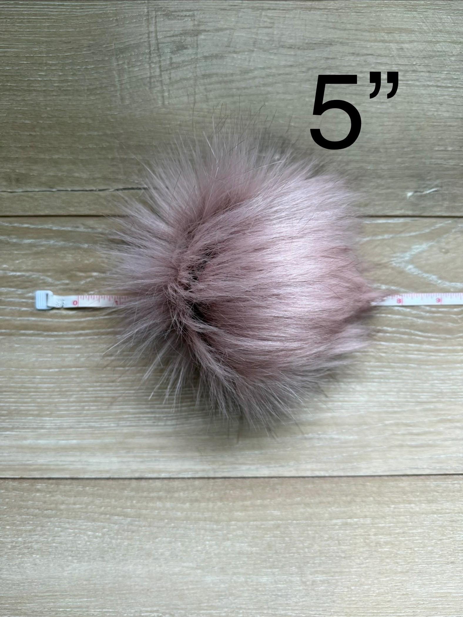 Pink quartz luxe faux fur Pom Poms, dusty pink, darker tips, beanies, scarves, crochet, knit, knitting, crocheting, high quality, luxury