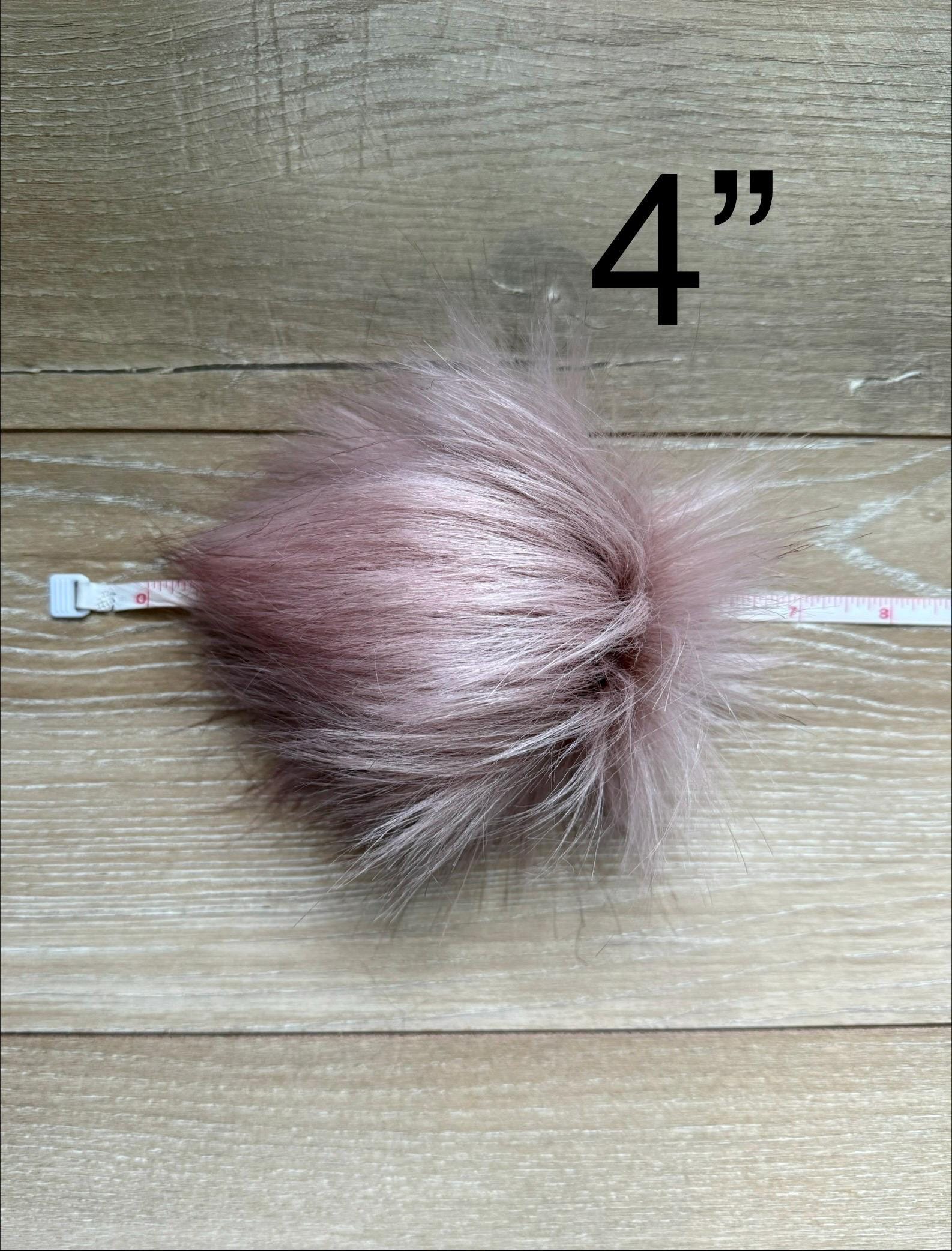 Pink quartz luxe faux fur Pom Poms, dusty pink, darker tips, beanies, scarves, crochet, knit, knitting, crocheting, high quality, luxury