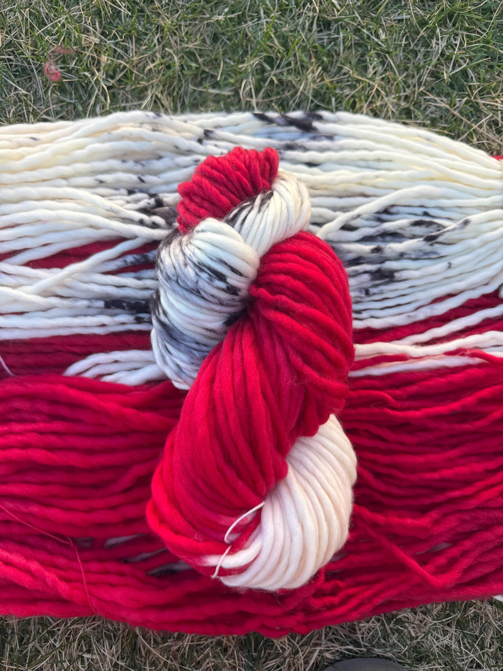 Winter berries and dyed super bulky merino wool, size 6 black red, fall natural, speckled, solid, multicolor, indie dye,