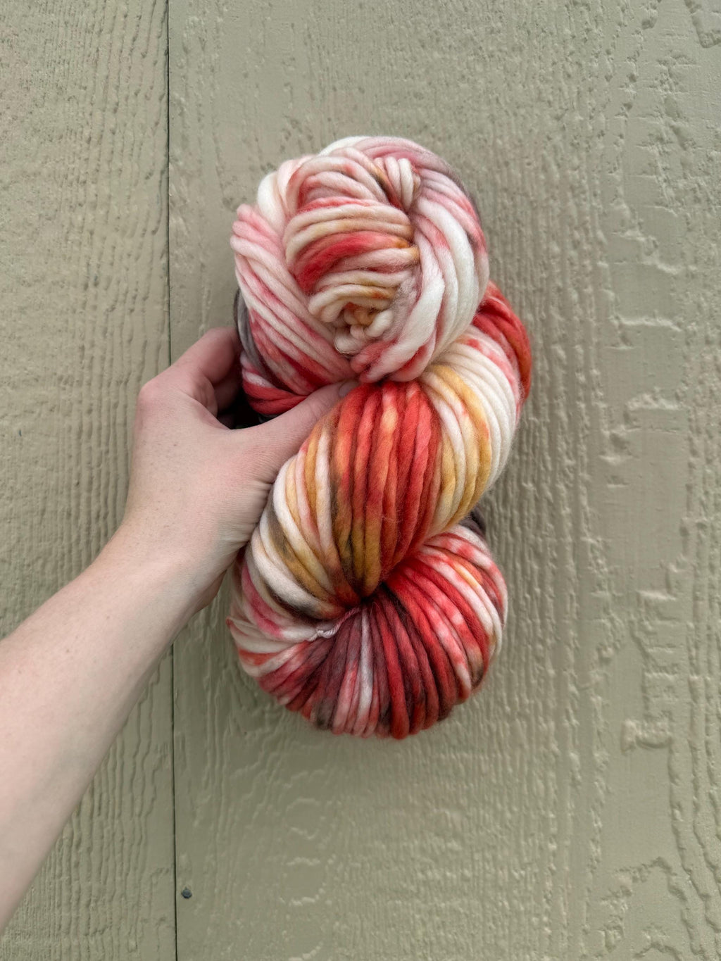 Cherry crumble hand dyed super bulky merino wool, size 6 brown, red fall natural, speckled, solid, multicolor, indie dye, superwash