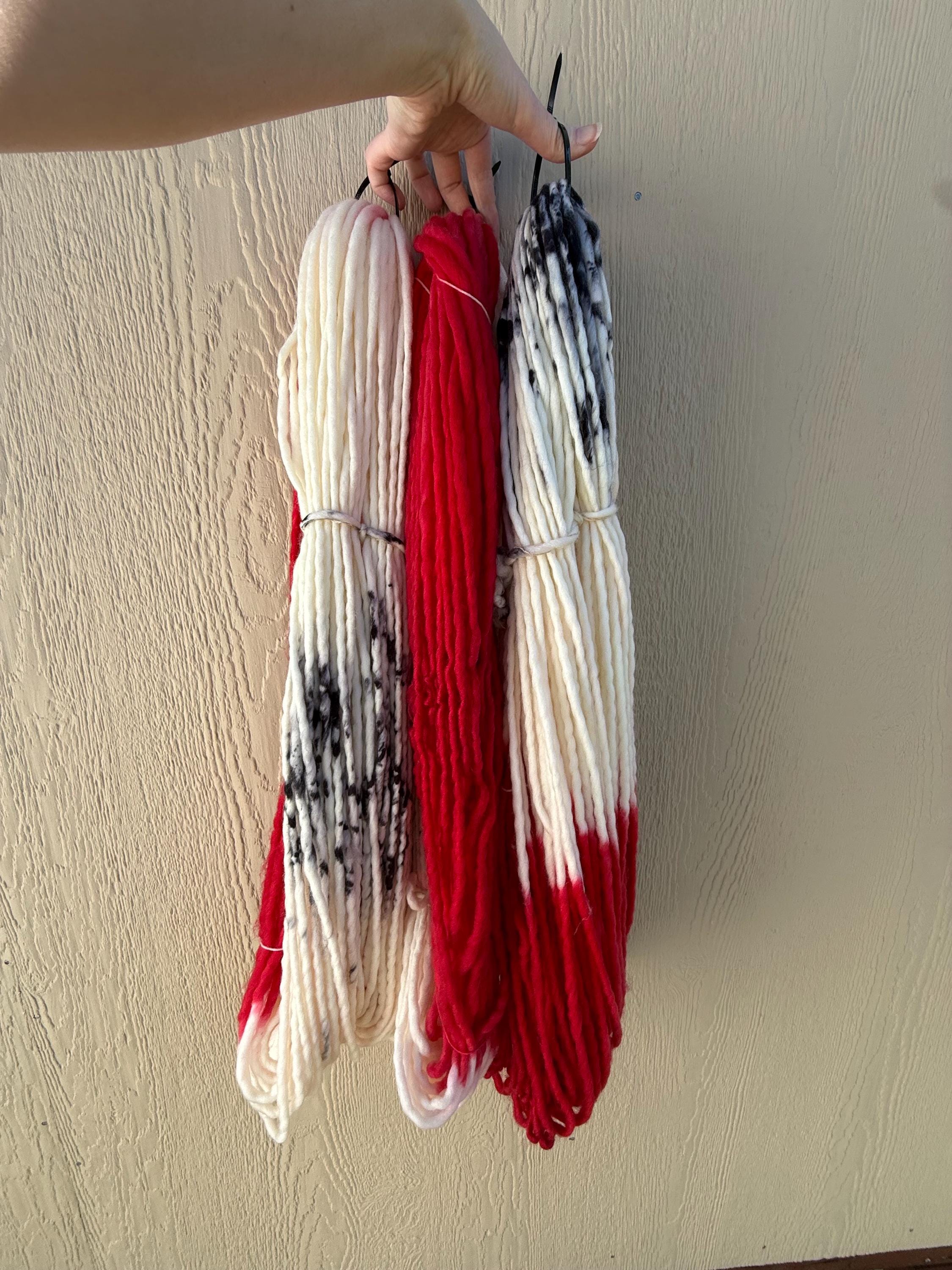 Winter berries and dyed super bulky merino wool, size 6 black red, fall natural, speckled, solid, multicolor, indie dye,