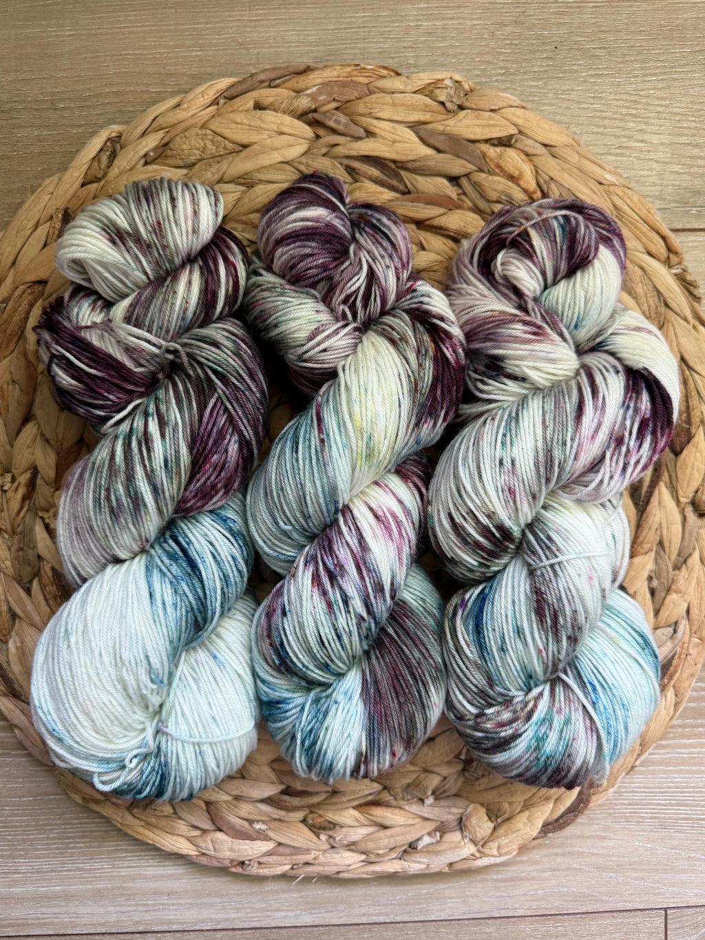 Wild thistle hand dyed Sock/Fingering merino wool nylon blend superwash yarn, hank of yarn , for knit crochet, 4 ply
