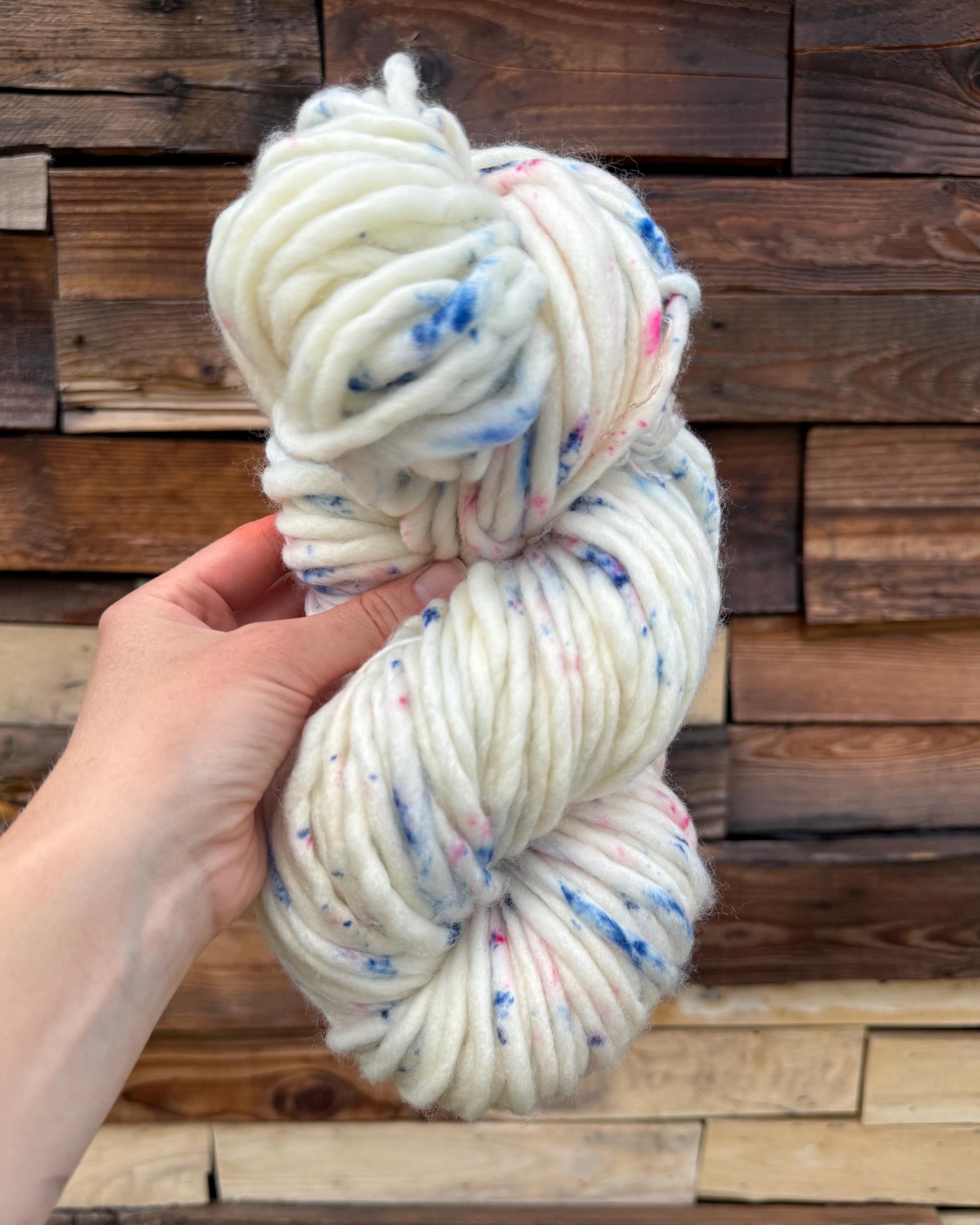 Sugar sugar hand dyed super bulky merino wool, size 6 pink and blue,natural, speckled, solid, multicolor, indie dye, superwash