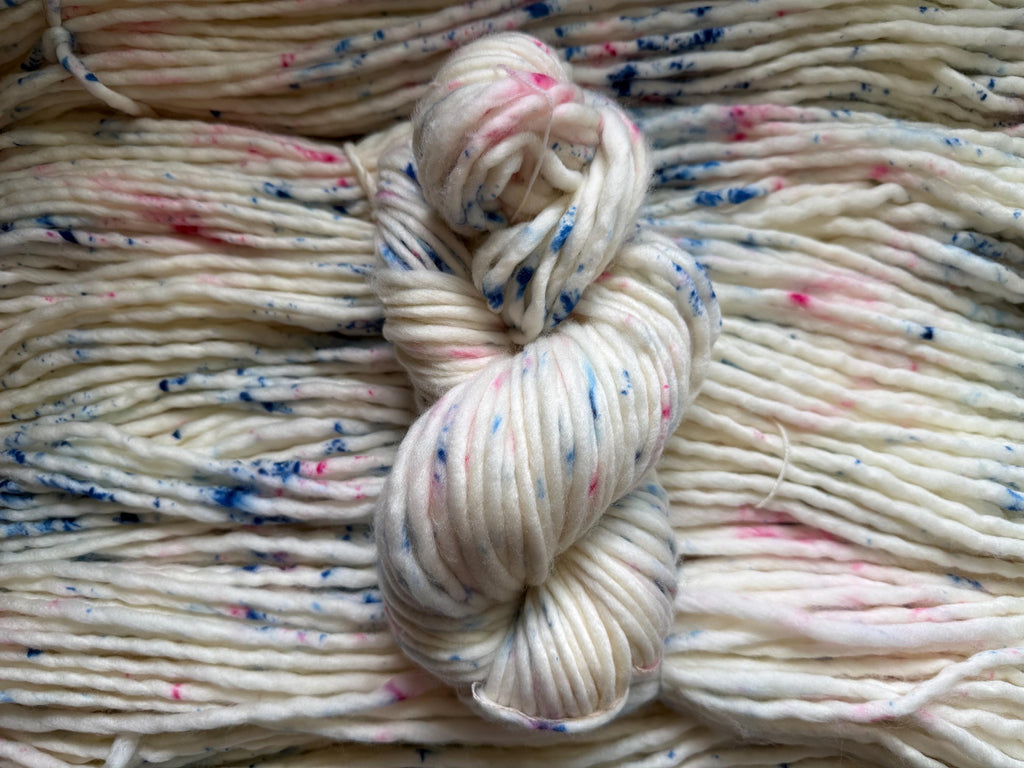 Sugar sugar hand dyed super bulky merino wool, size 6 pink and blue,natural, speckled, solid, multicolor, indie dye, superwash