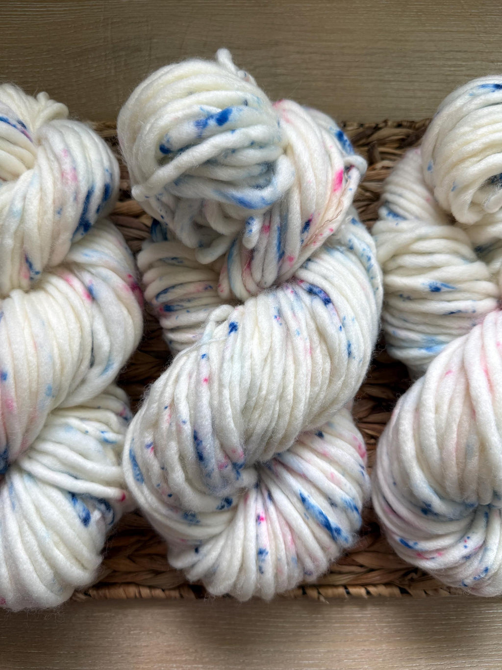 Sugar sugar hand dyed super bulky merino wool, size 6 pink and blue,natural, speckled, solid, multicolor, indie dye, superwash