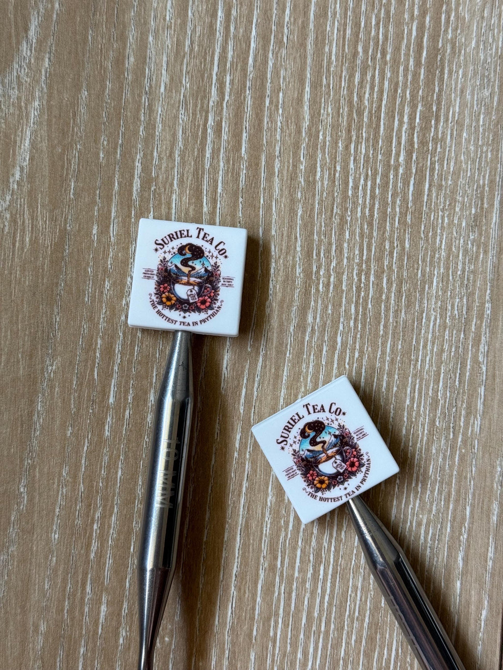 Needle stoppers, stitch stopper for knitting needles, Acotar , books, reading, suriel tea co