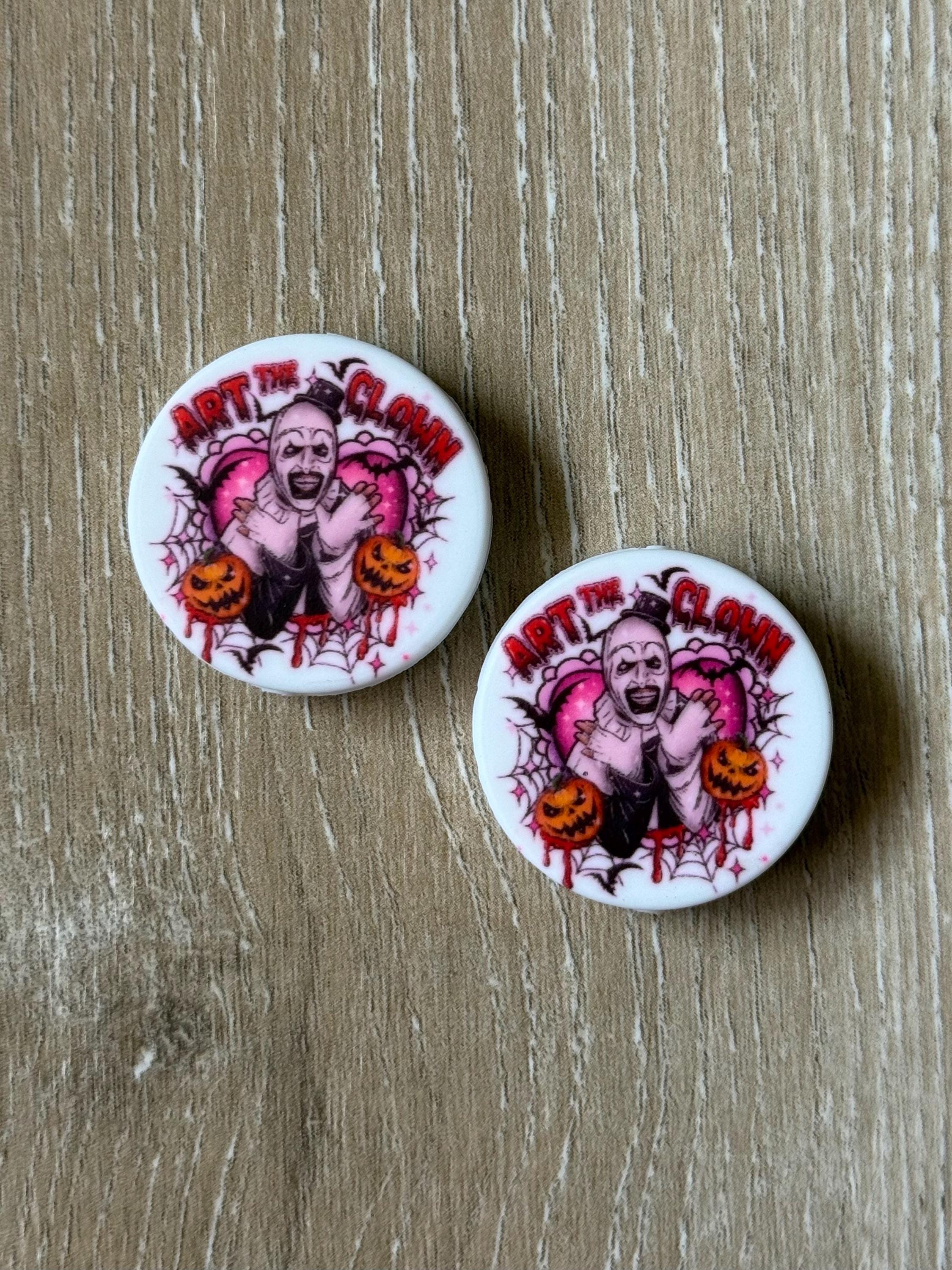 Needle stoppers, stitch stopper for knitting needles, Halloween, art, clown