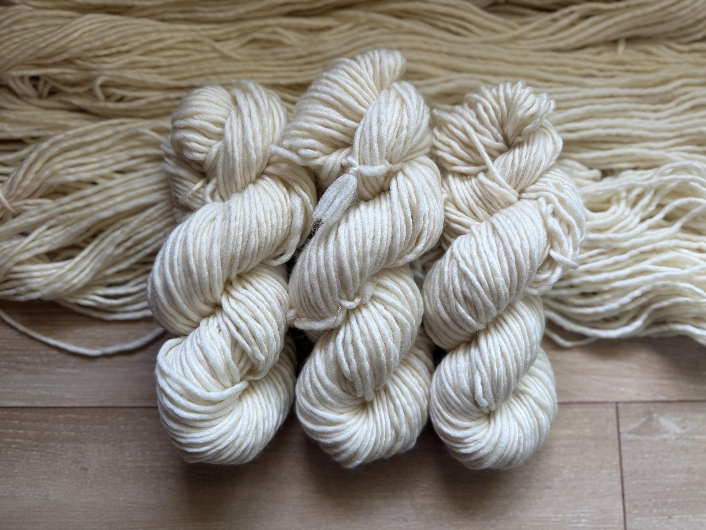 Natural light bulky hand dyed bulky merino wool, 109 yard, 5 weight, superwash