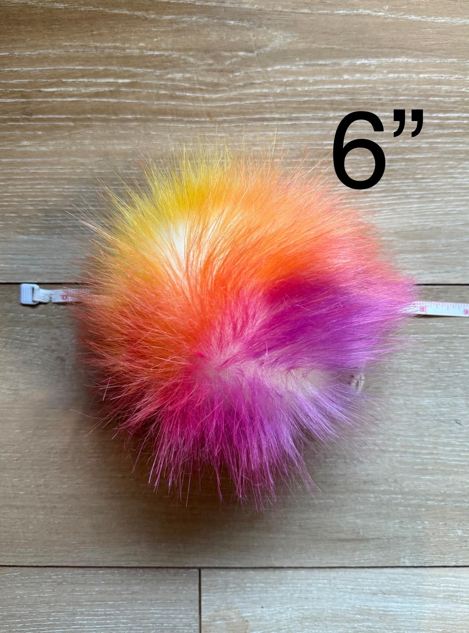 After glow faux fur Pom Pom