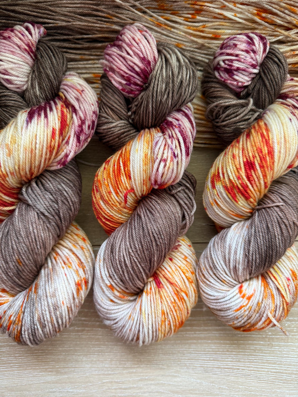Wild mushroom hand dyed DK merino wool nylon blend superwash yarn, hank of yarn , for knit crochet, 4 ply