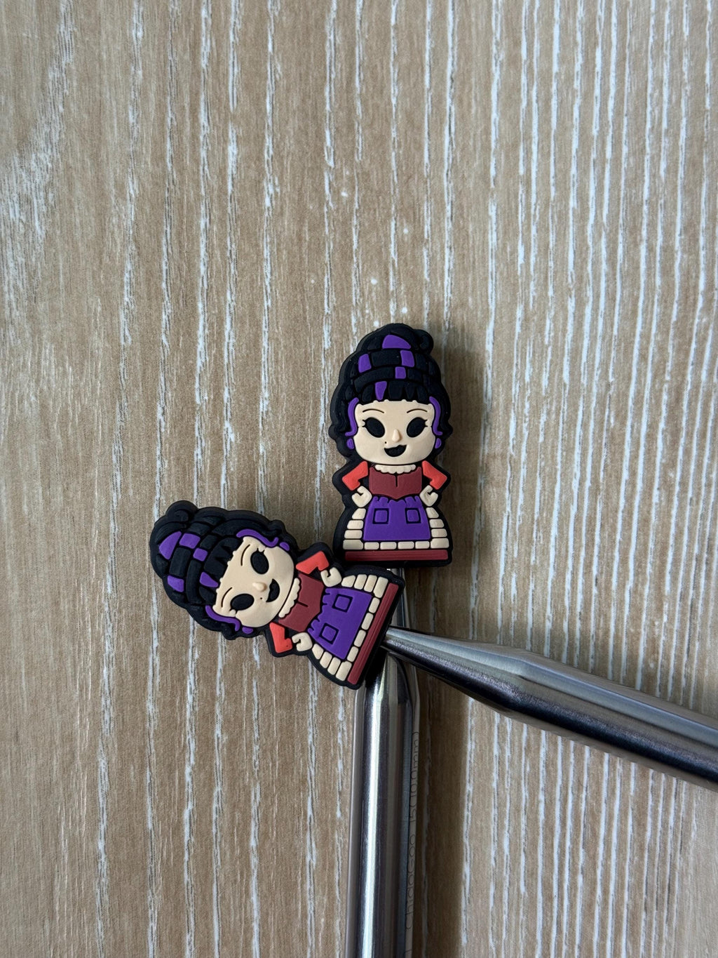 Witch needle stoppers for knitting needles, Halloween, witch, hocus