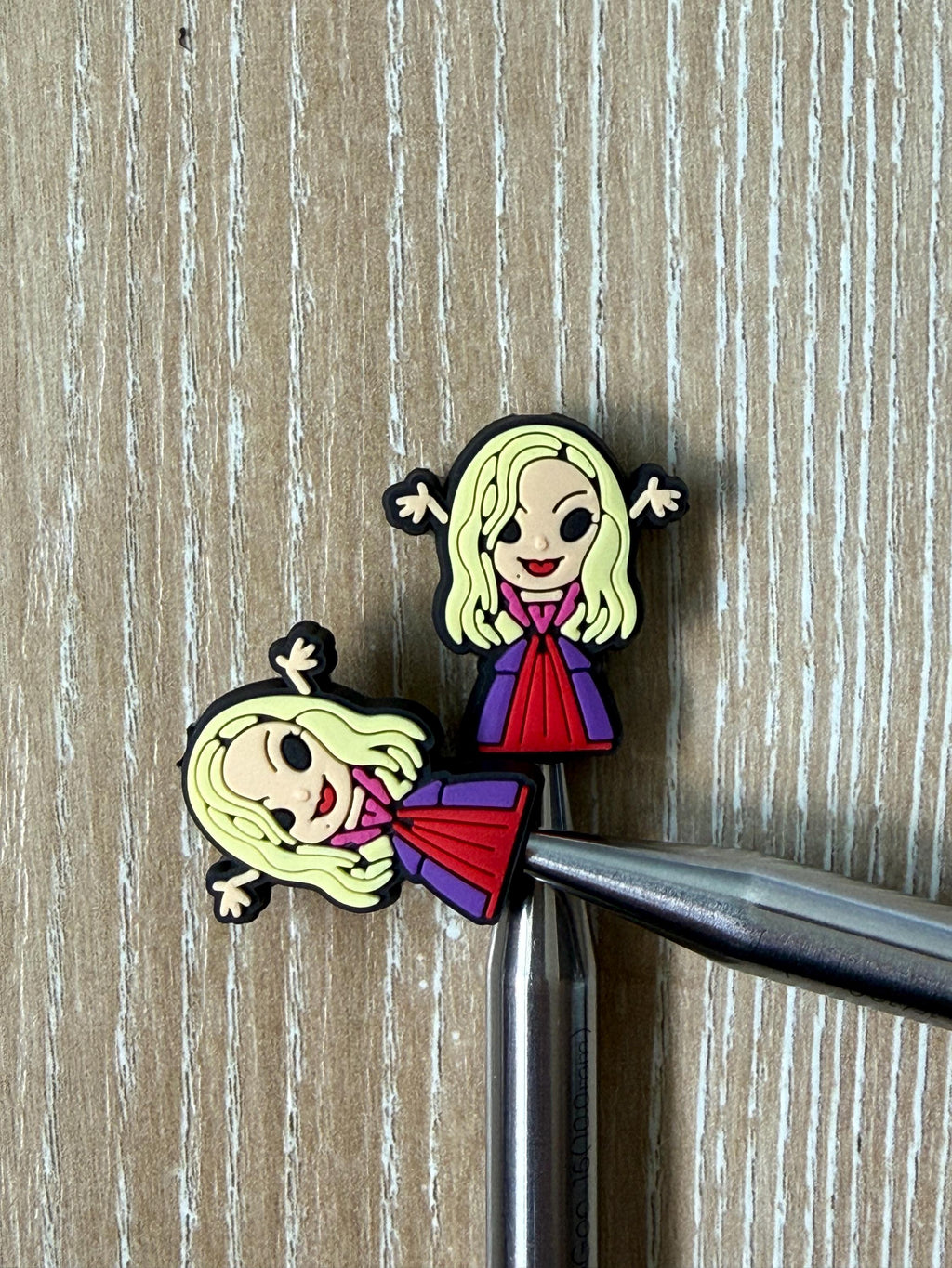 Witch needle stoppers for knitting needles, Halloween, witch, hocus
