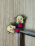 Witch needle stoppers for knitting needles, Halloween, witch, hocus