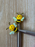 Bee needle stoppers for knitting needles, spring, summer, honey bee, bumble