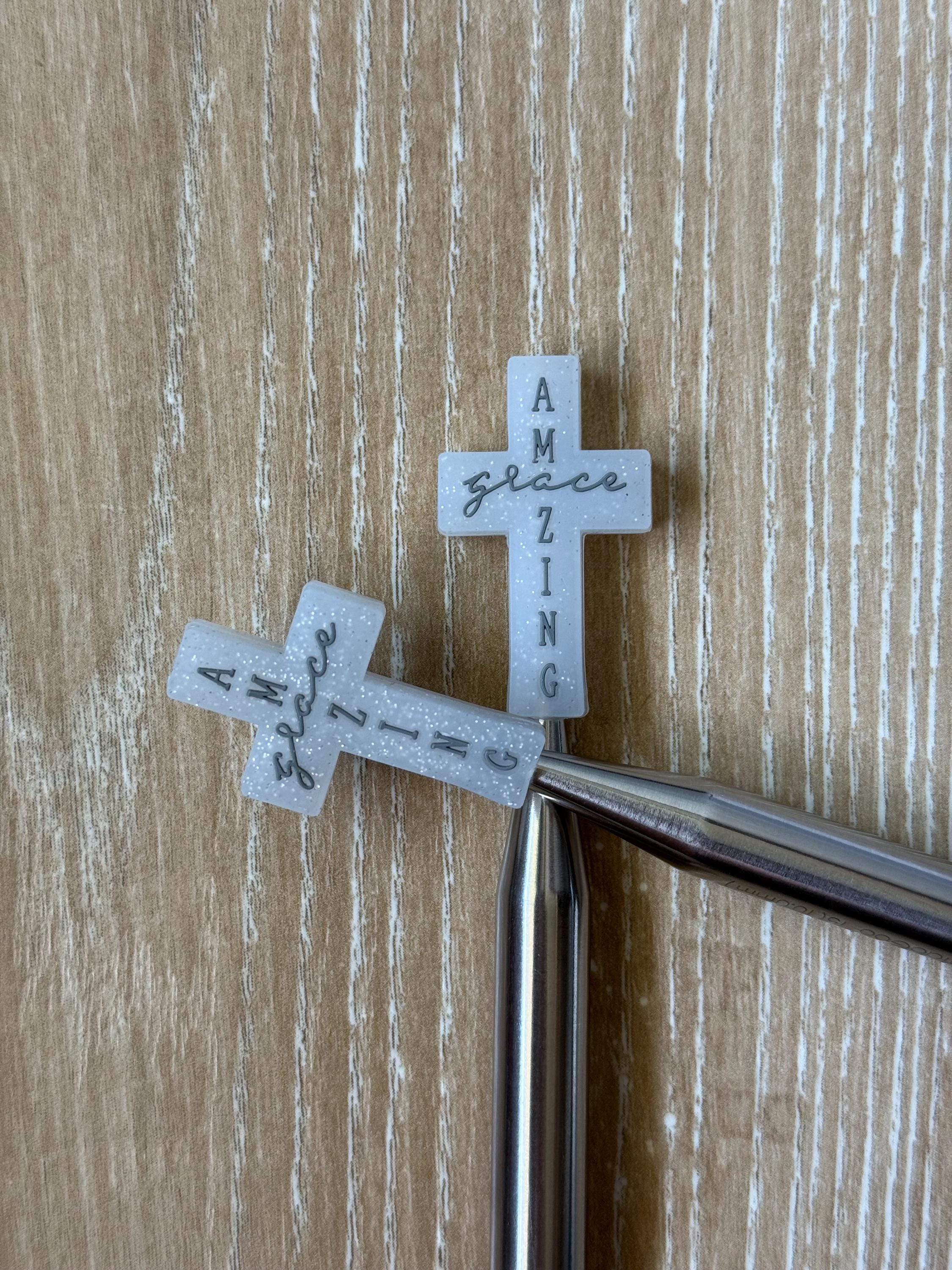 Cross needle stoppers, needle stopper for knitting needles