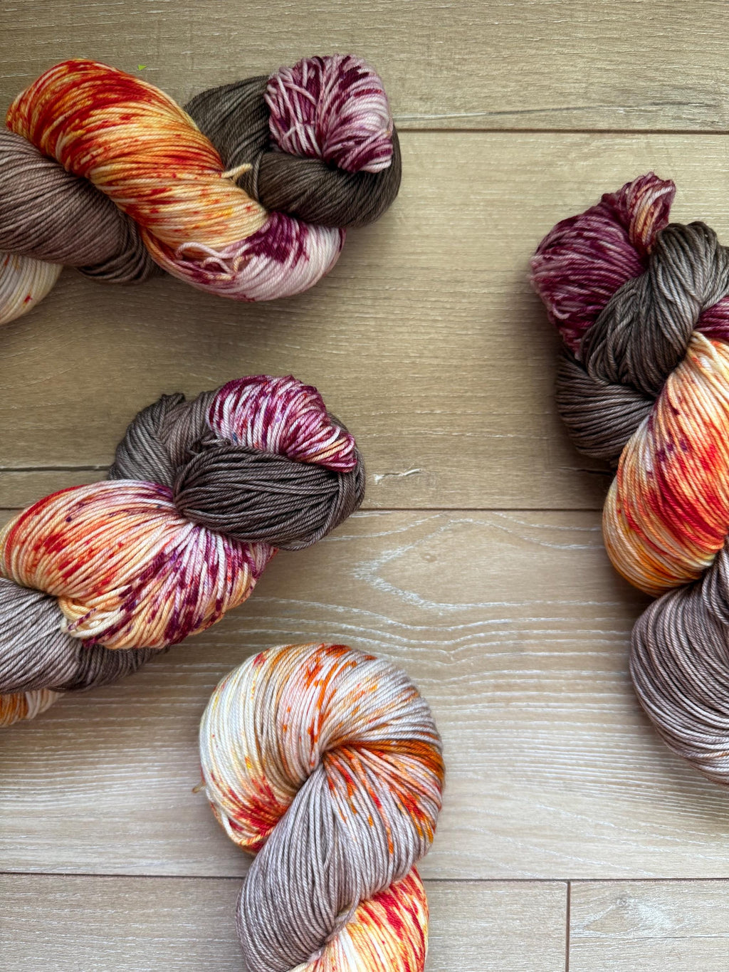 Wild mushroom hand dyed Sock/Fingering merino wool nylon blend superwash yarn, hank of yarn , for knit crochet, 4 ply