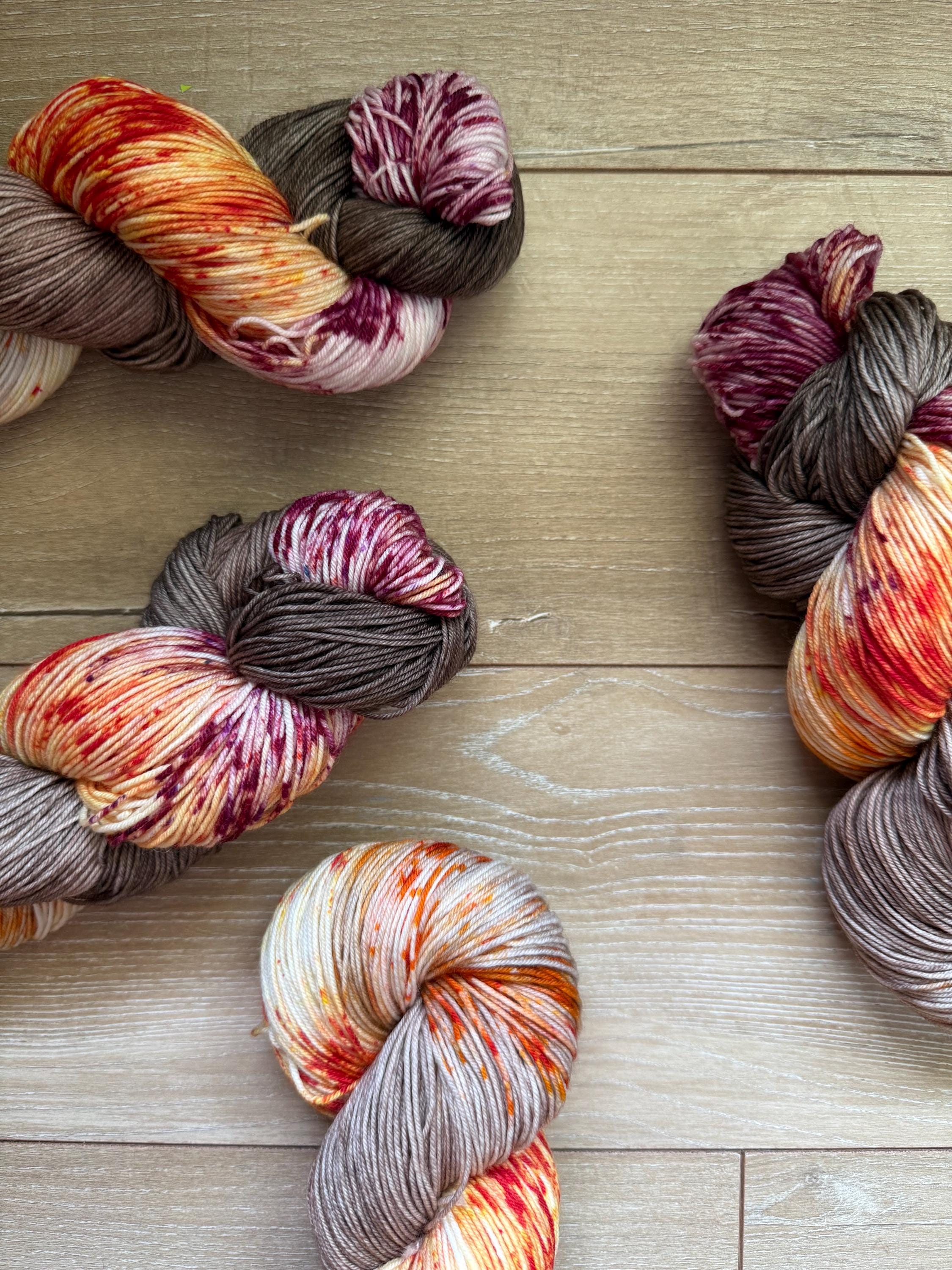 Wild mushroom hand dyed Sock/Fingering merino wool nylon blend superwash yarn, hank of yarn , for knit crochet, 4 ply