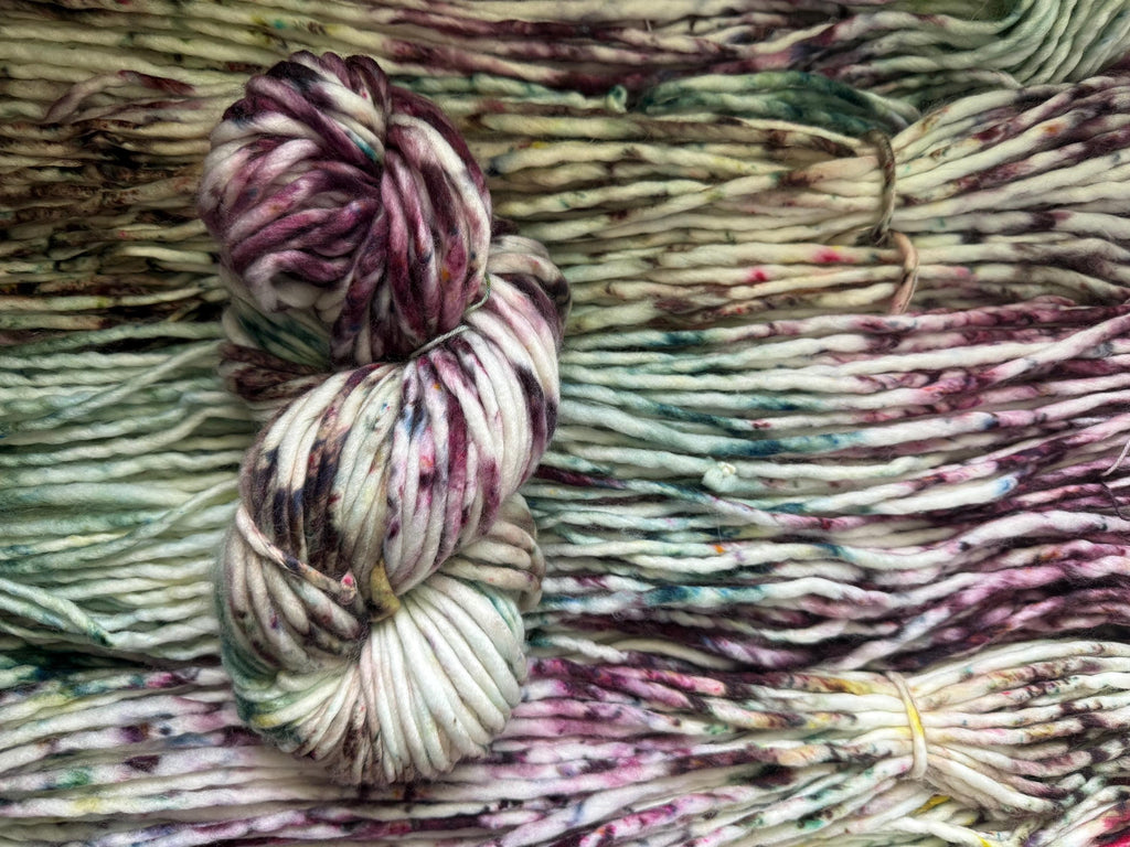 Wild thistle hand dyed super bulky merino wool, size 6 green, sage fall natural, speckled, solid, multicolor, indie dye, superwash
