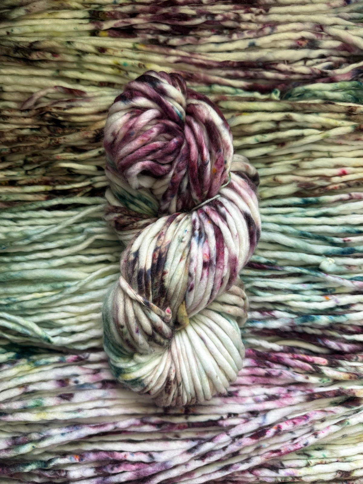 Wild thistle hand dyed super bulky merino wool, size 6 green, sage fall natural, speckled, solid, multicolor, indie dye, superwash