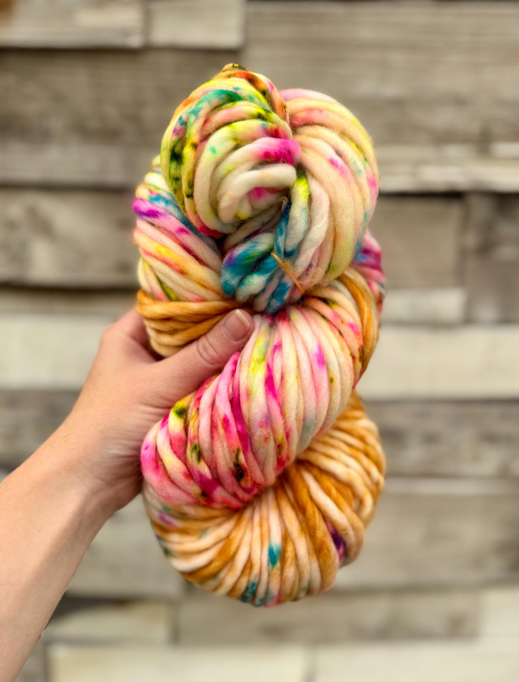 Golden hour hand dyed super bulky merino wool, size 6 gold, autumn fall natural, speckled, solid, multicolor, indie dye, superwash