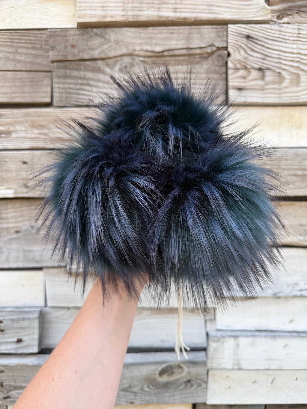 Inkwood luxe Pom, faux fur for knit and crochet beanies, toque topper, winter hat, small medium large mini, for adult baby child