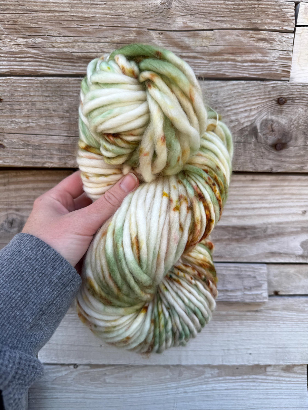 Sun petals Hand dyed super bulky merino wool, 98 yards, 150 grams, size 6 weight, brown tan natural, speckled, solid, multicolor, indie dye