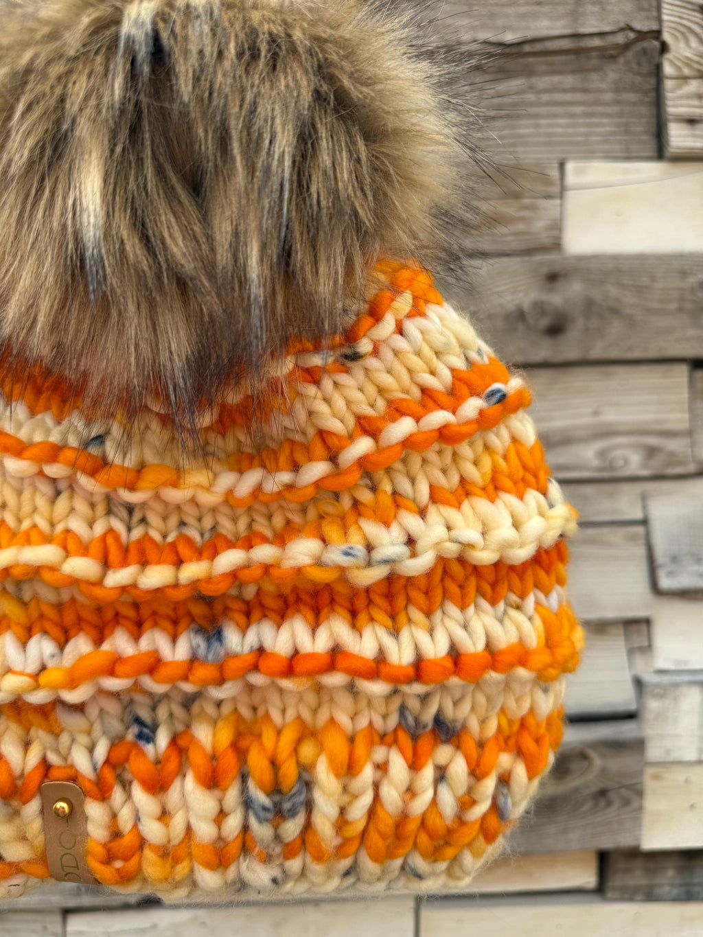 Orange multi color Knit luxury beanie, adult beanie, hat, winter toque, merino wool, adult medium, for her, handmade, gifts for her