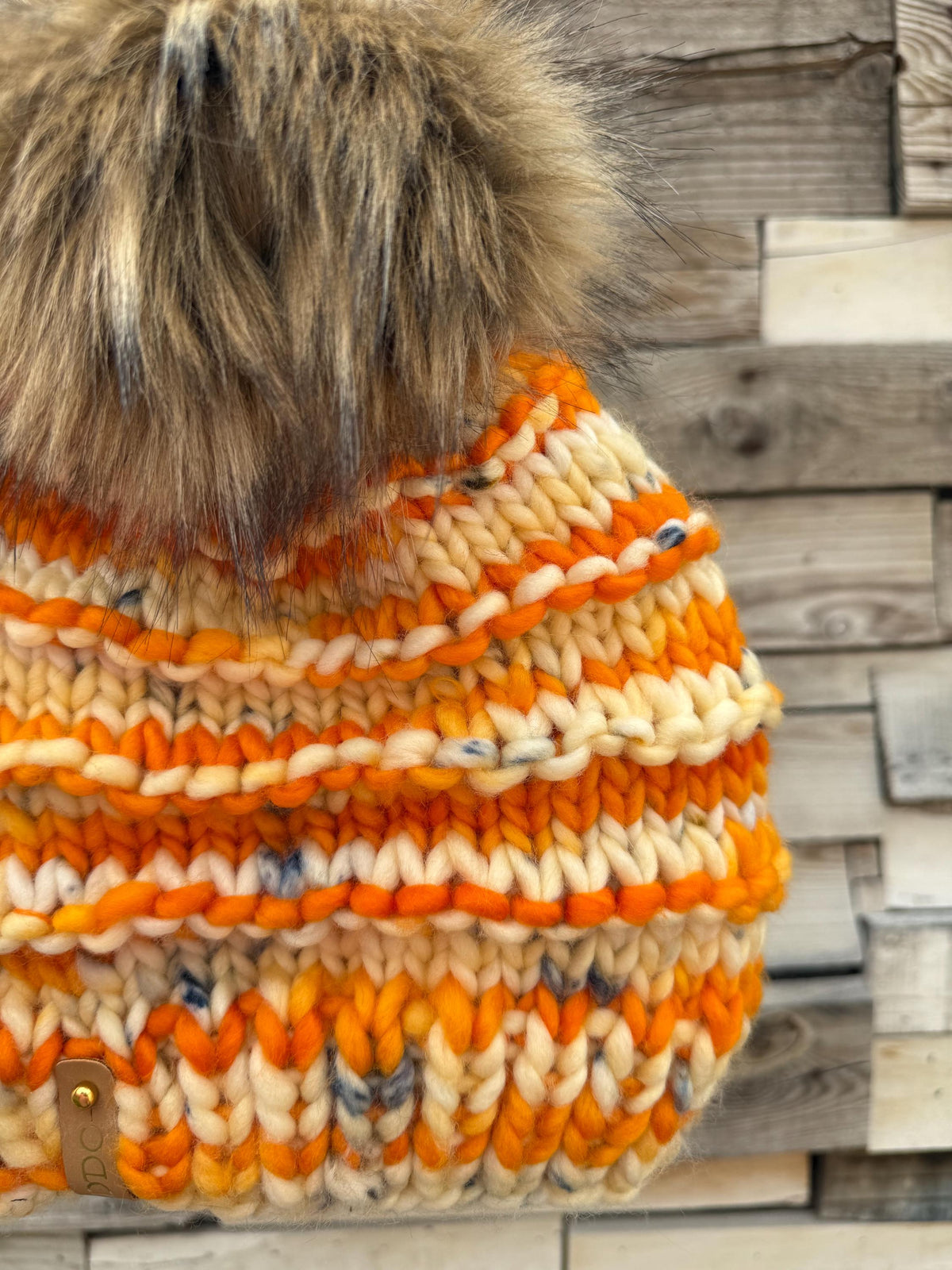 Orange multi color Knit luxury beanie, adult beanie, hat, winter toque, merino wool, adult medium, for her, handmade, gifts for her