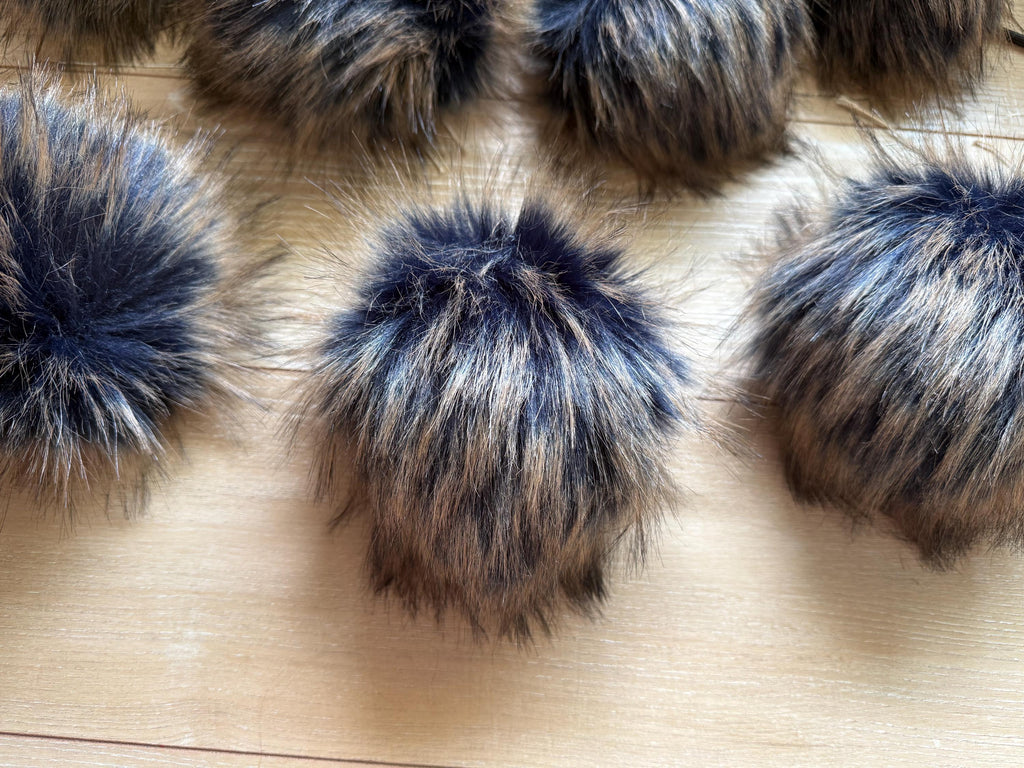 Starry night luxe Pom, faux fur for knit and crochet beanies, toque topper, winter hat, small medium large mini, for adult baby child