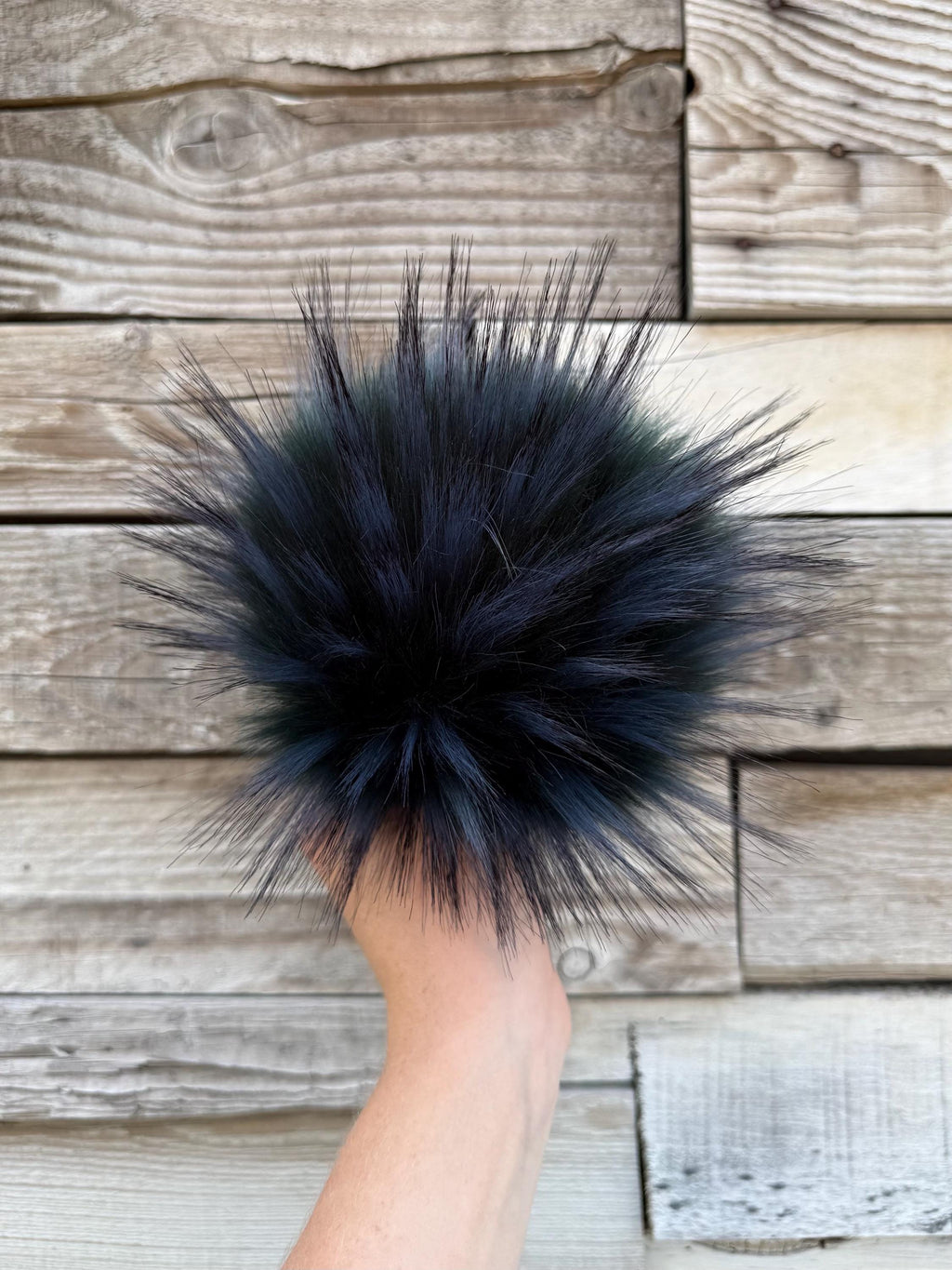 Inkwood luxe Pom, faux fur for knit and crochet beanies, toque topper, winter hat, small medium large mini, for adult baby child