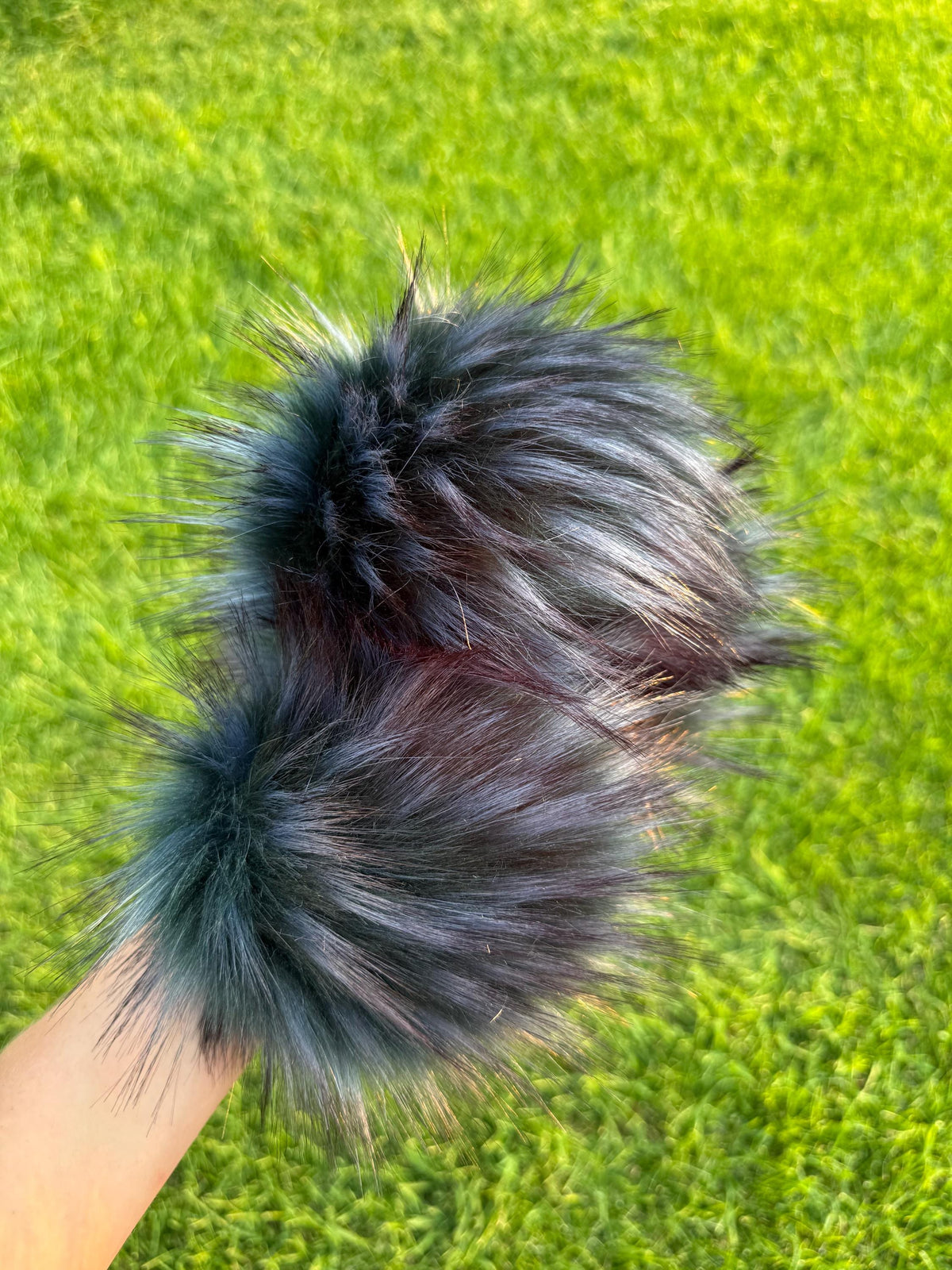 Inkwood luxe Pom, faux fur for knit and crochet beanies, toque topper, winter hat, small medium large mini, for adult baby child