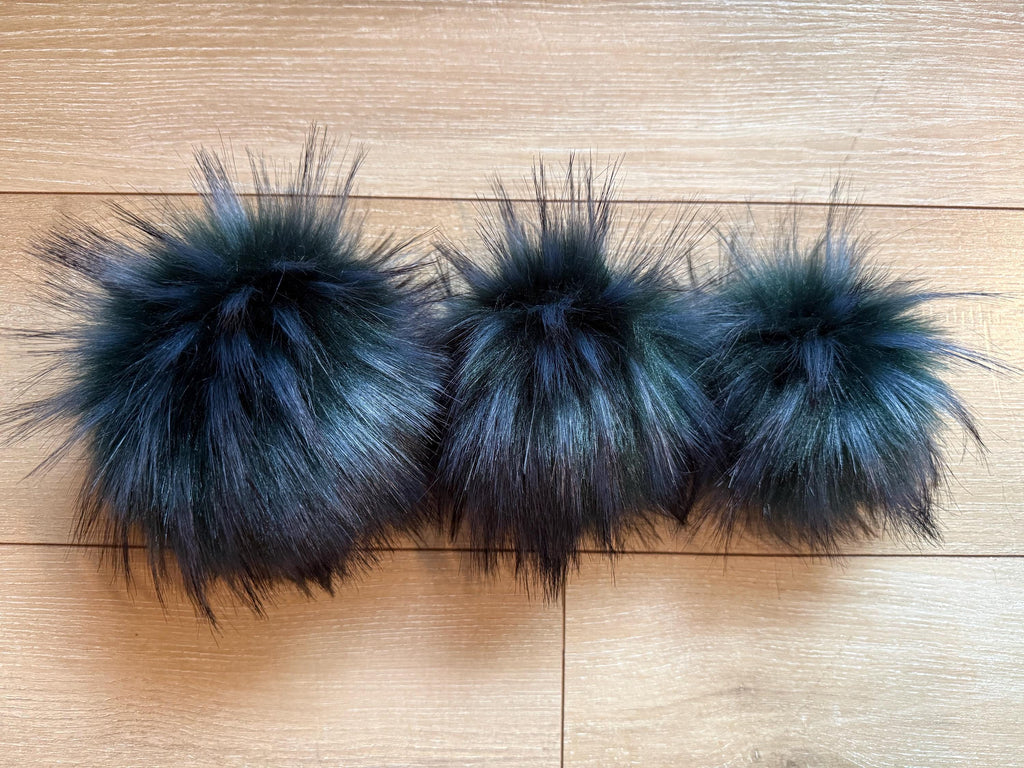 Inkwood luxe Pom, faux fur for knit and crochet beanies, toque topper, winter hat, small medium large mini, for adult baby child
