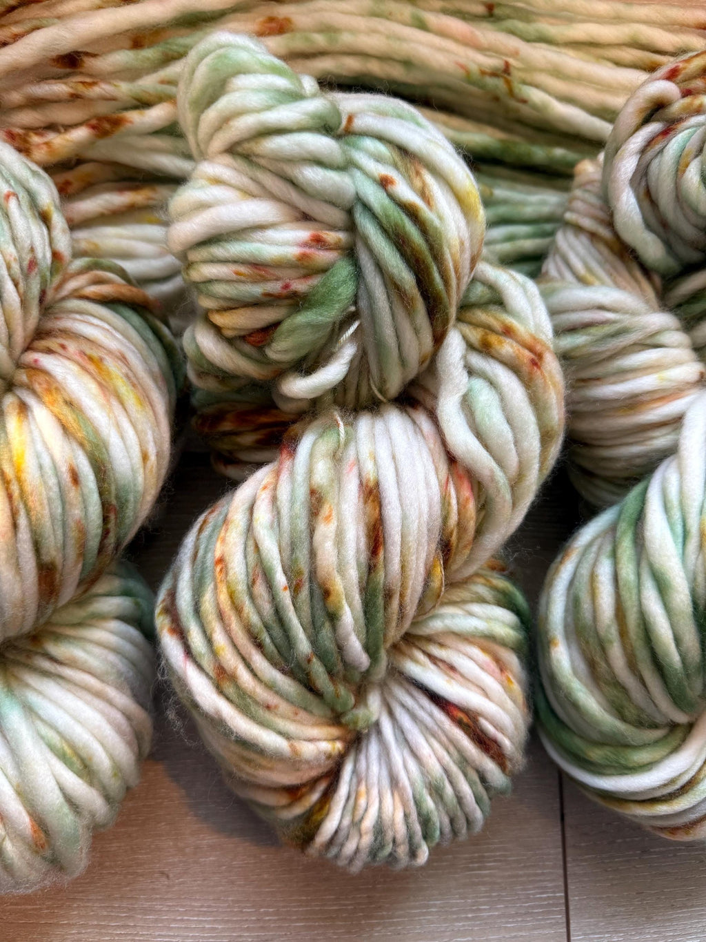 Sun petals Hand dyed super bulky merino wool, 98 yards, 150 grams, size 6 weight, brown tan natural, speckled, solid, multicolor, indie dye