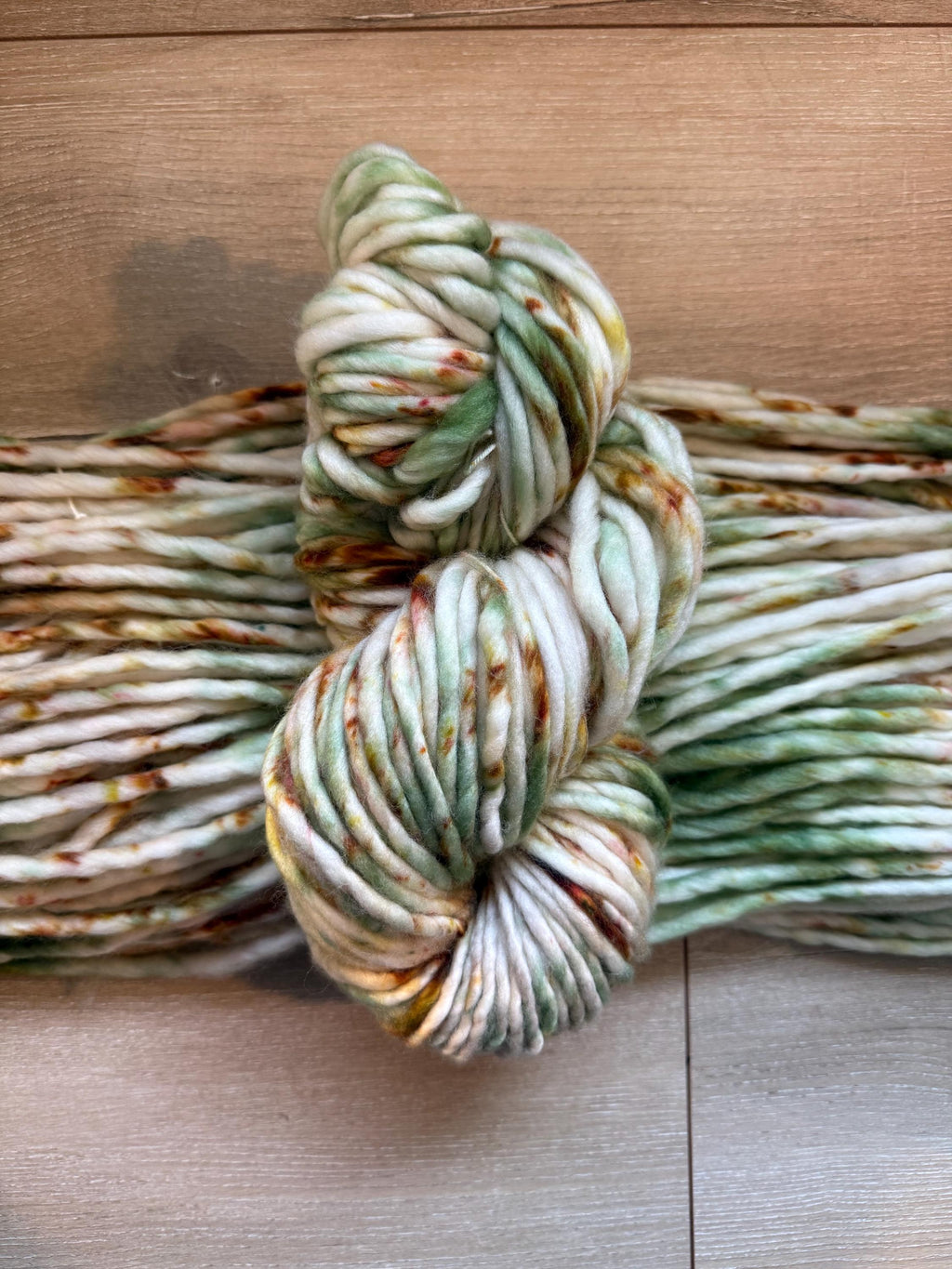 Sun petals Hand dyed super bulky merino wool, 98 yards, 150 grams, size 6 weight, brown tan natural, speckled, solid, multicolor, indie dye